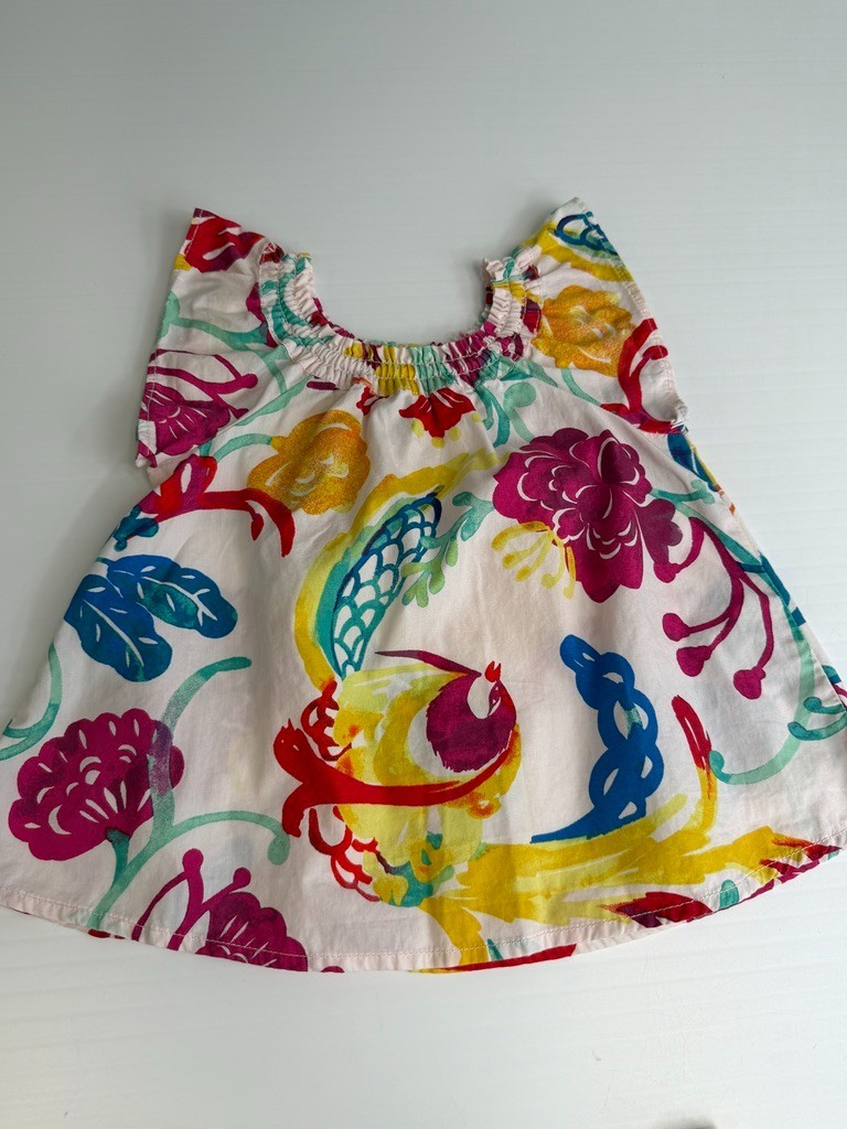 Tea Set Baby 2T Floral Short Pant Shirt Top Colorful Play School Party Core Ex