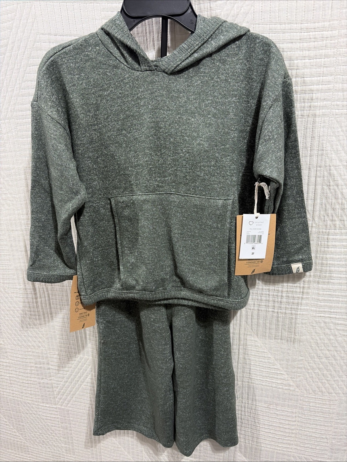 Easy -peasy 2 Piece Pull Over Hoodie And Wide Leg Pant Outfit Size 2 T New