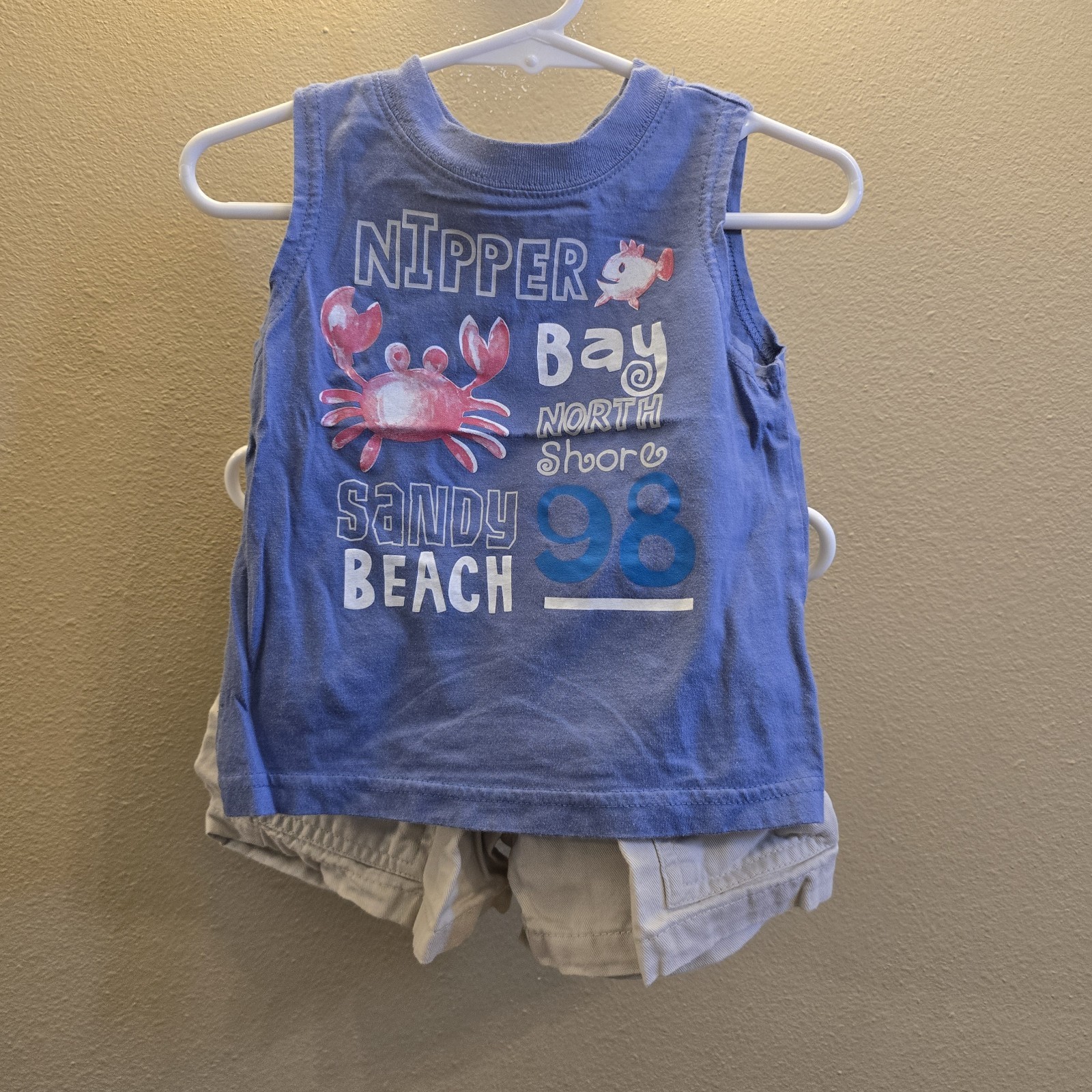 Faded Glory Toddler Boy 18-month Print Tank Top & Shorts Set Summer Outfit