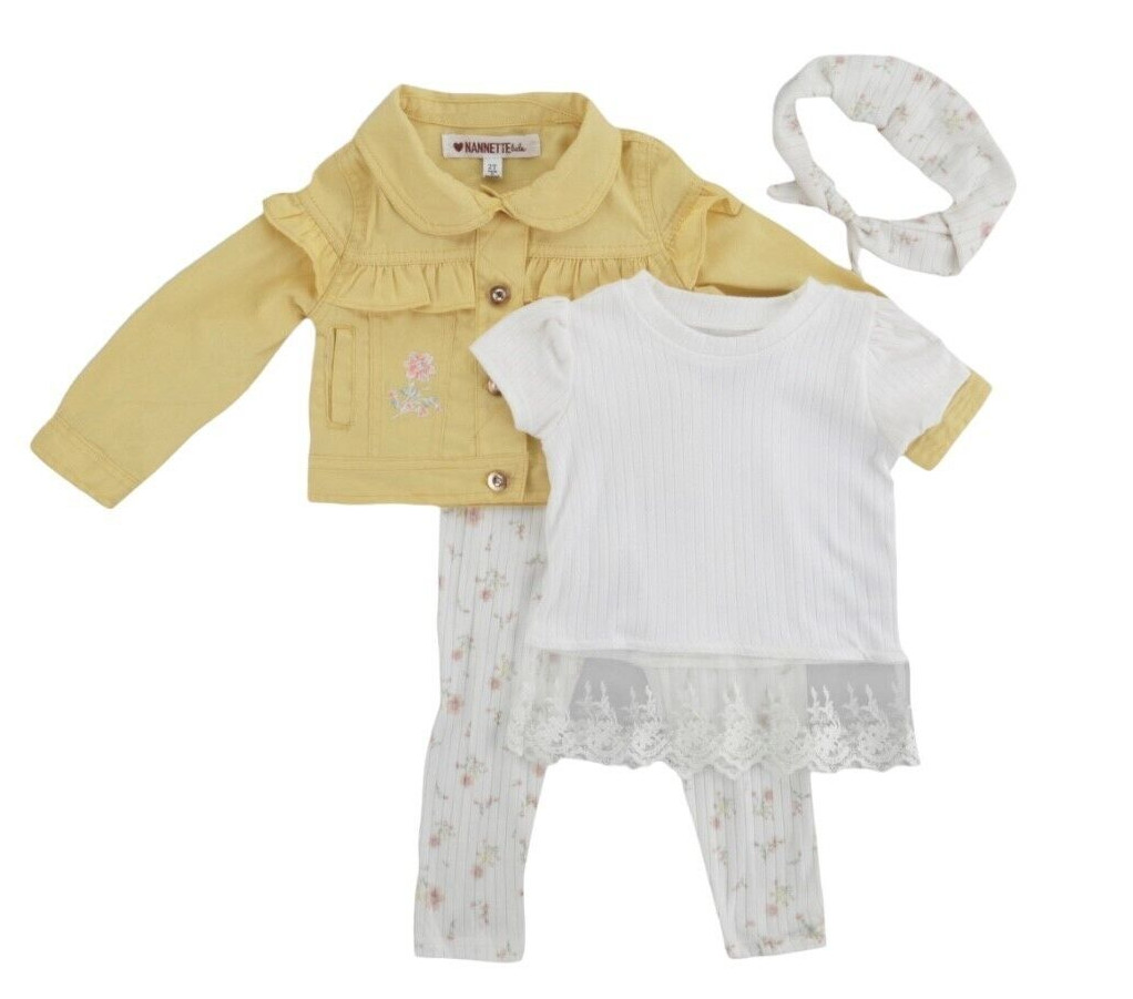 Wholesale Lot Of 27 Nannette Toddler Girls 3Pc Jacket Outfit Set Sizes 2T 3T 4T