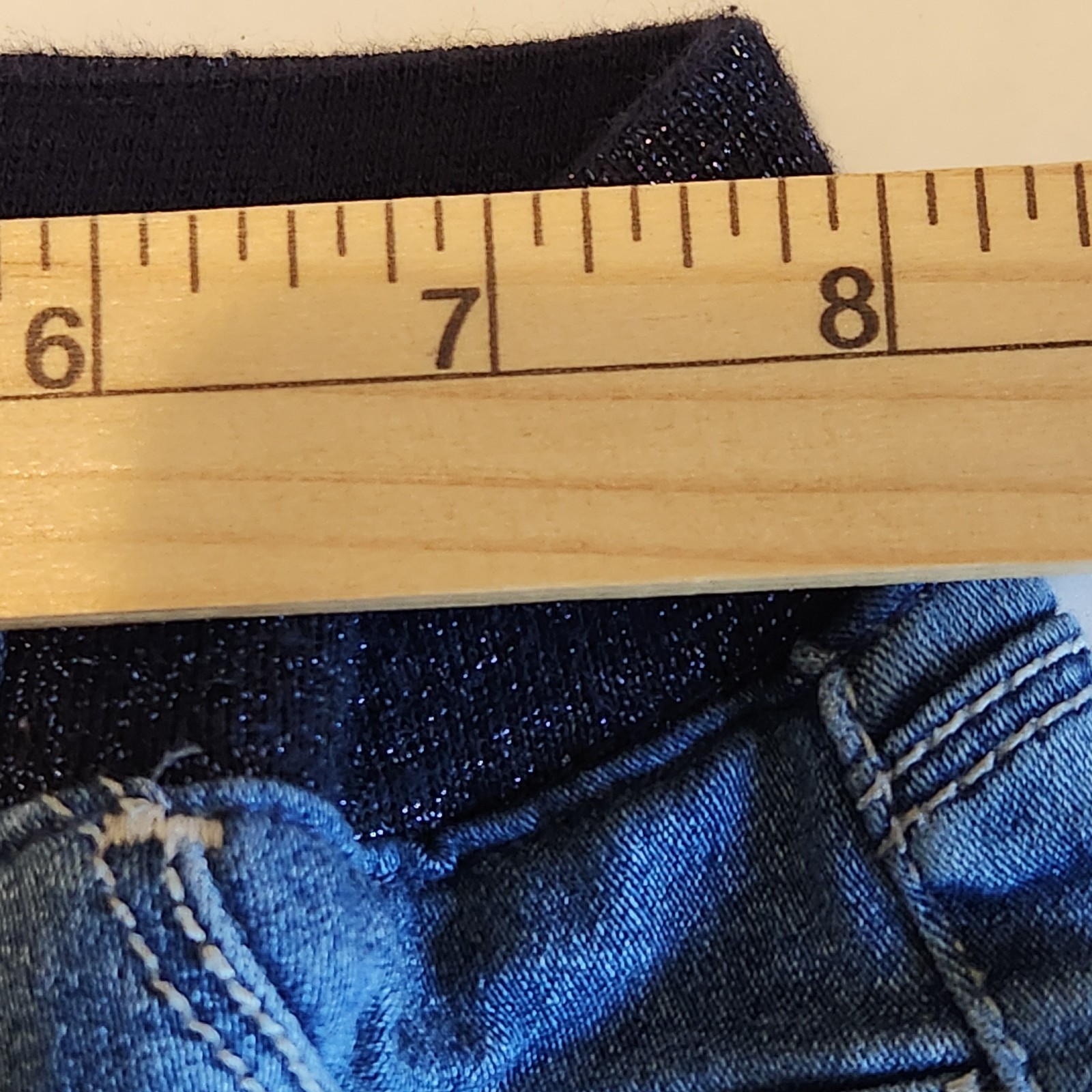Jordache Jeans Girls Toddler 3T Heart Knee Pull-On Skinny Elastic Glitter Waist