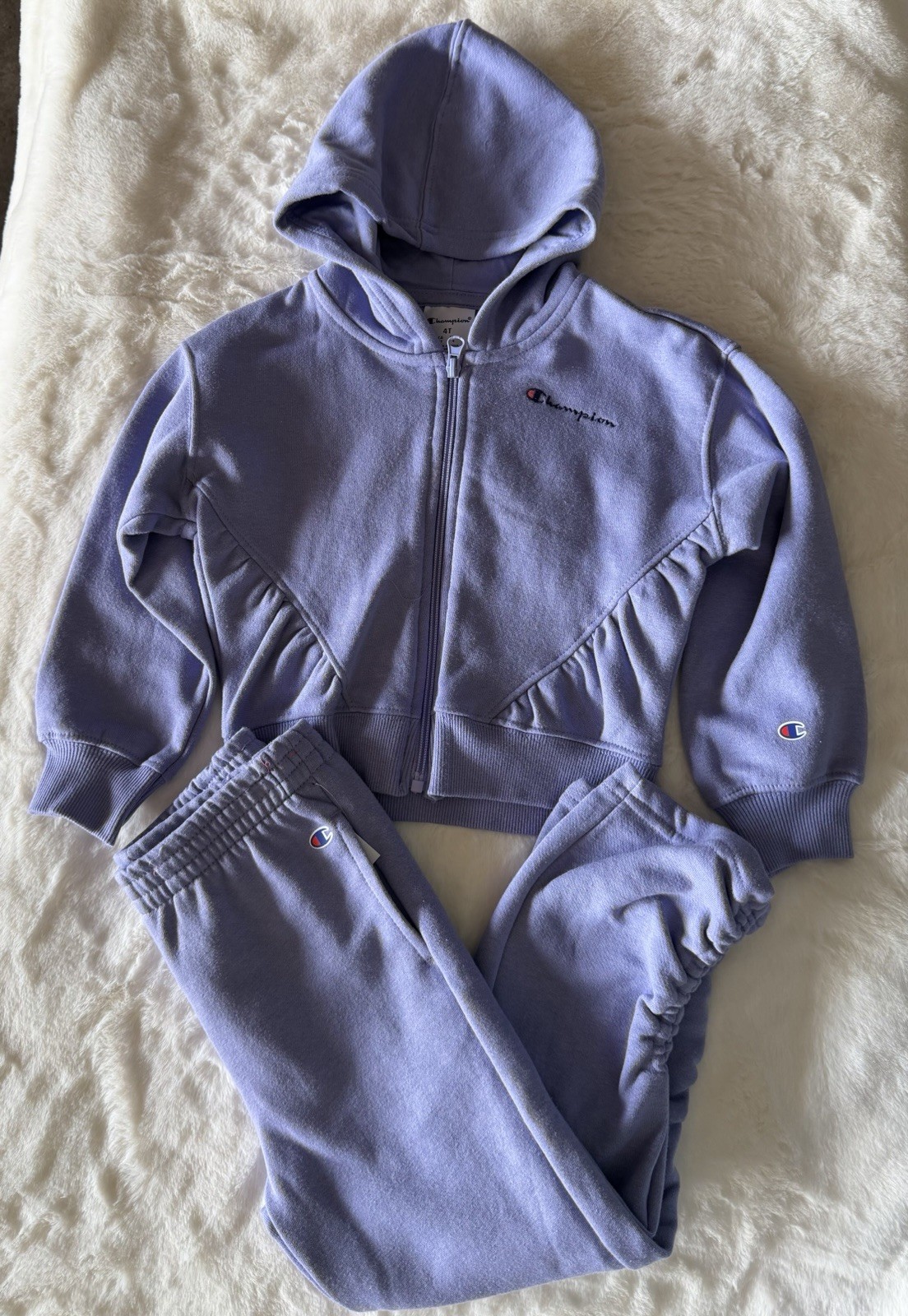 CHAMPION Athleticwear Toddler Girls Fleece Jacket & Pants Outfit, 2-piece, 4T