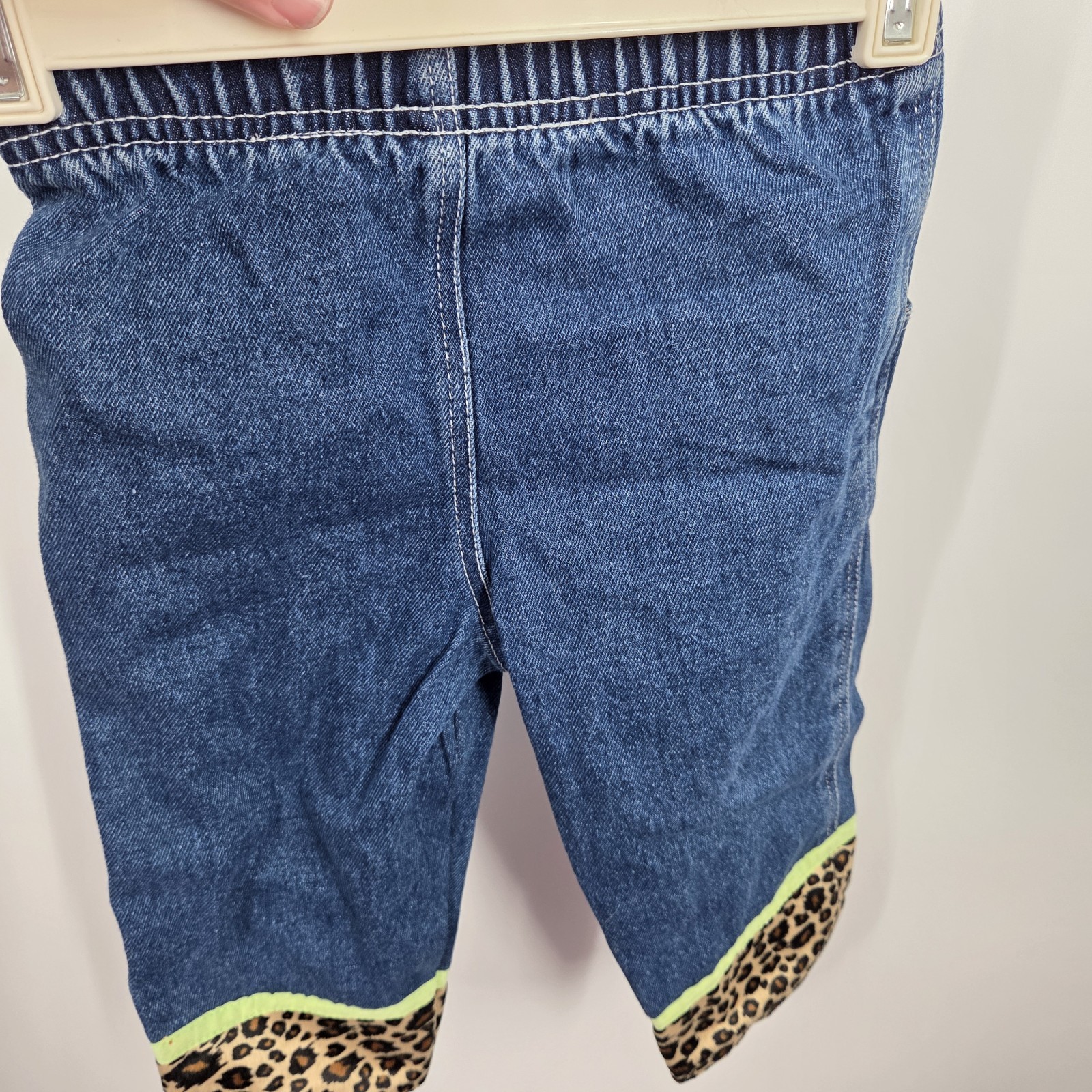 NEW VTG Baby Snoopy Vintage Denim Jacket Pants Set 12 Months Cotton Cheetah
