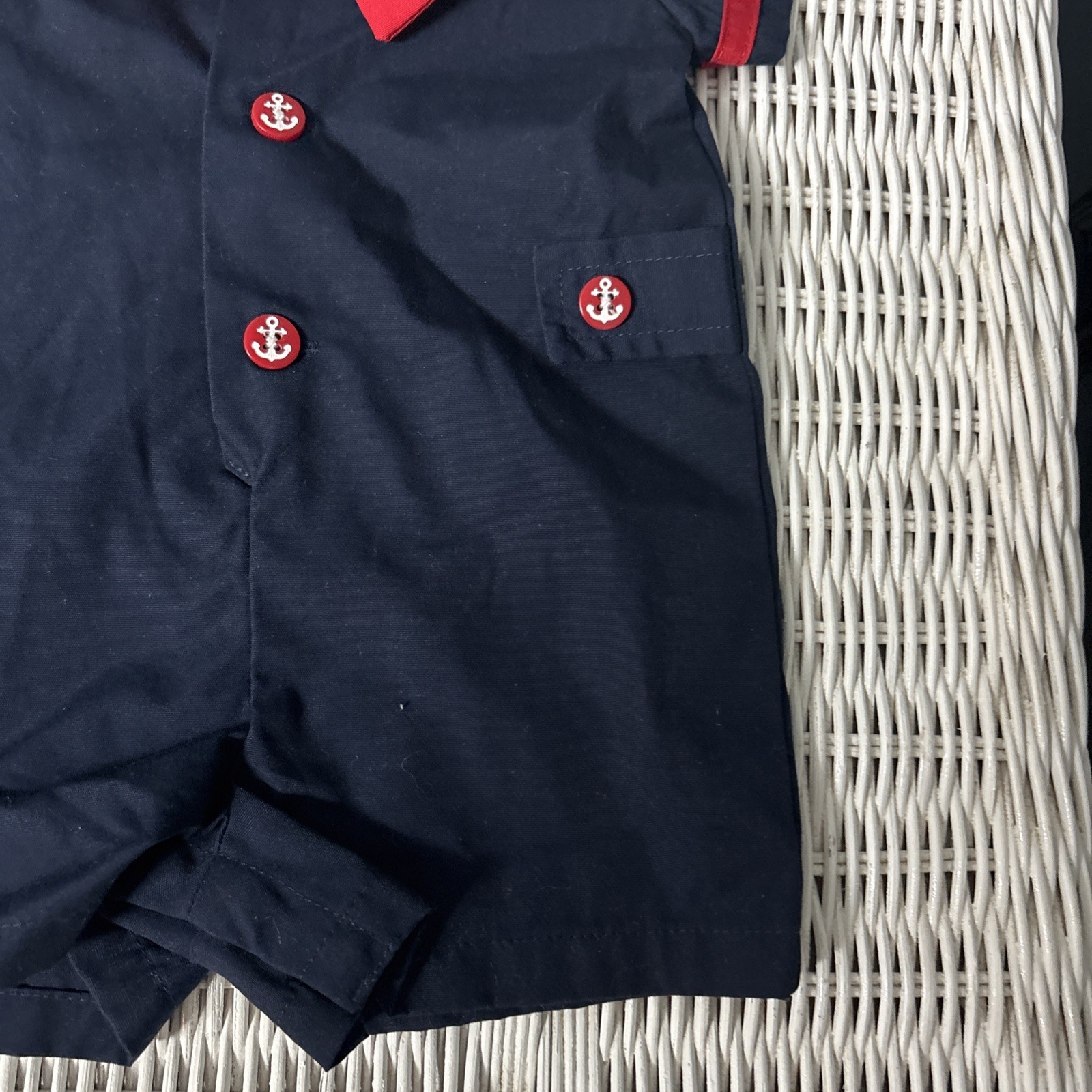 Goodlad Infant Boy Nautical Sailor Romper Sz 6 Months Anchor Buttons