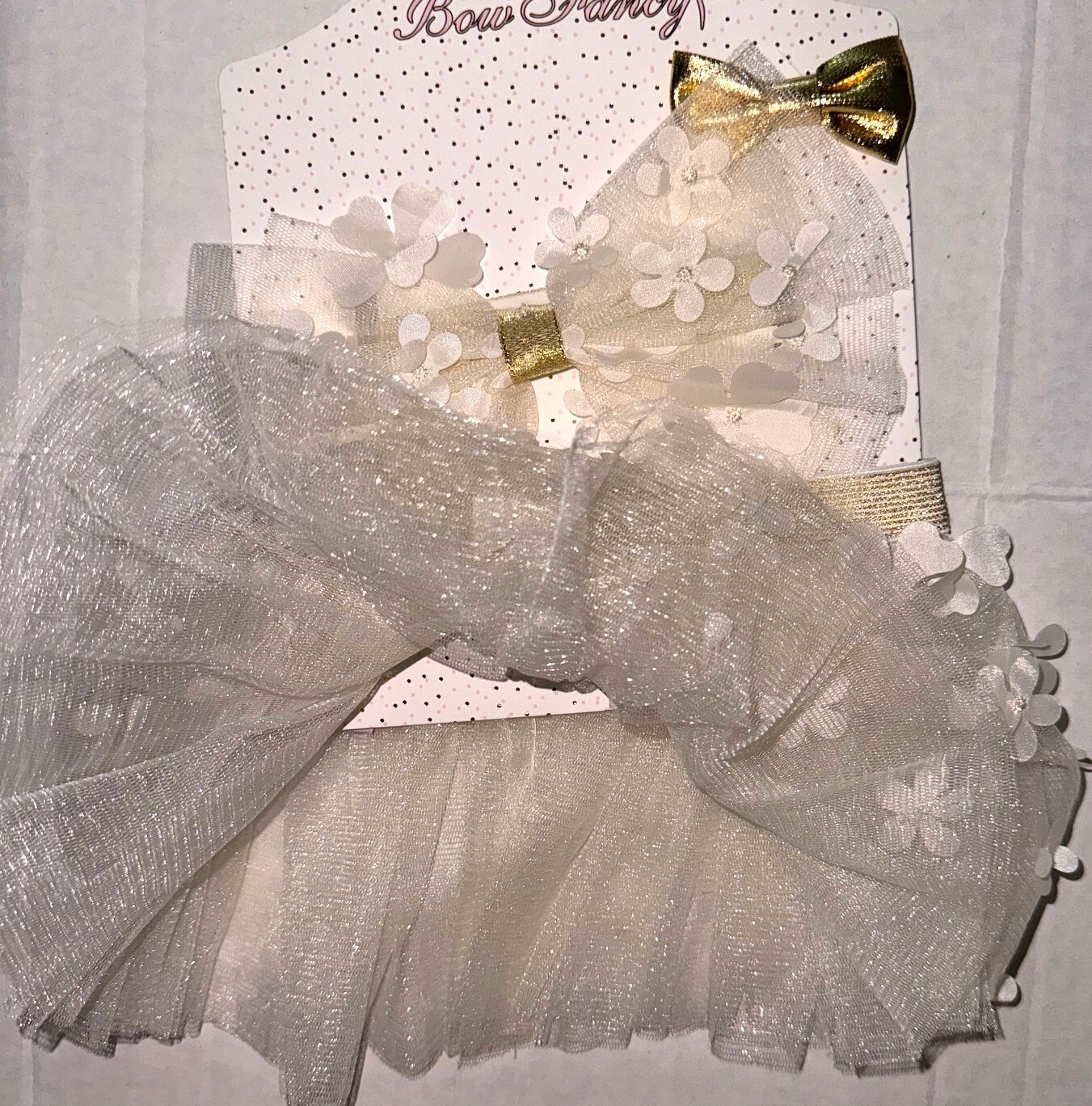 DANBAR 3 piece photo prop set white/cream/gold size 0-12 months