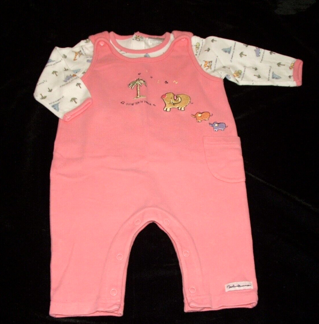 Vtg Carter’s John Lennon Pink Overalls Shirt Outfit 2 Pc Imagine 3-6 Month NEW