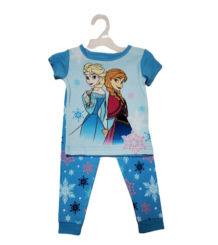 Disney Frozen Anna Elsa Character 12M Toddler Short Sleeve Pants Pajama Set NEW