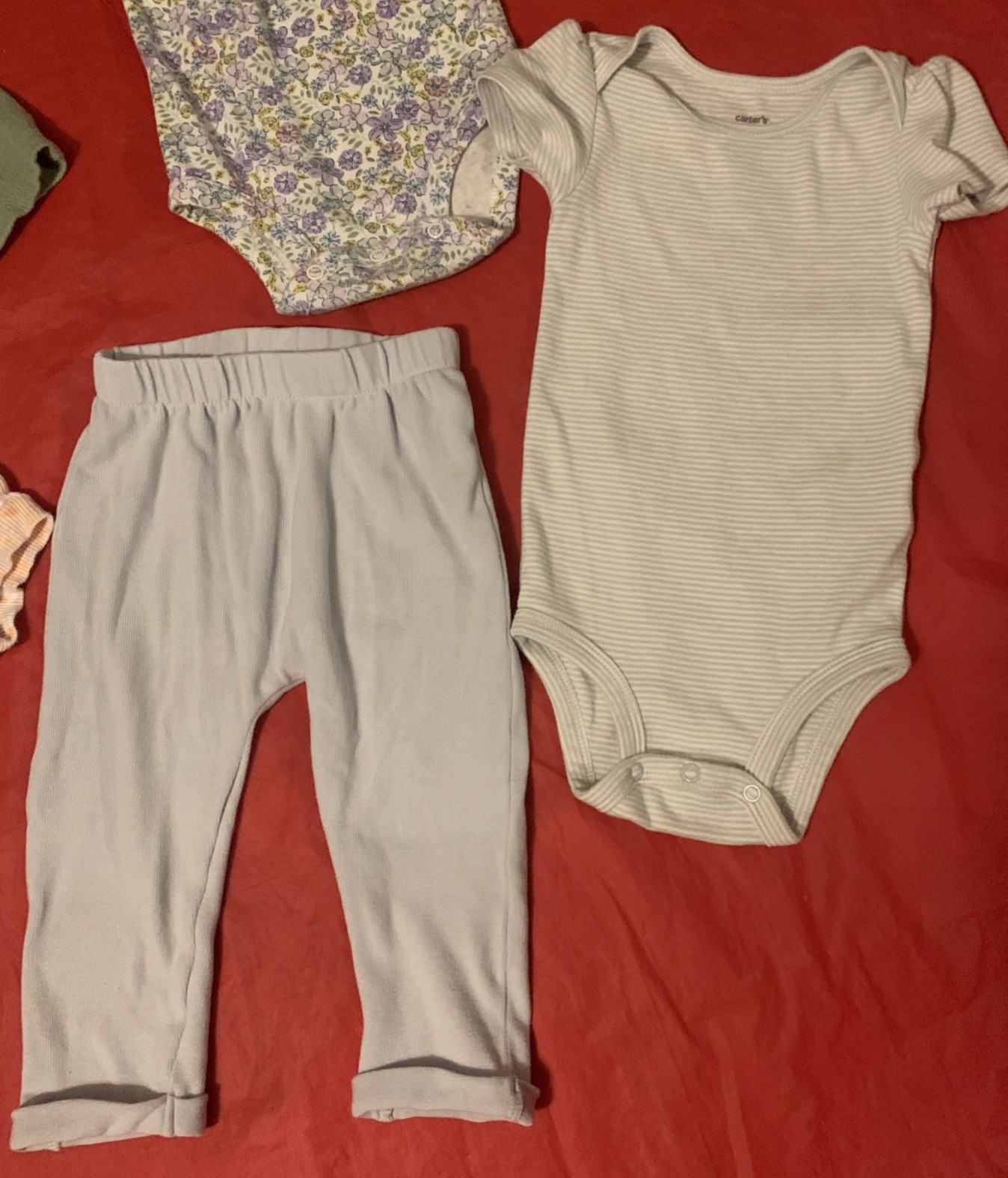 Girl’s 5 Piece Lot Top & Shorts (2) 1-pc & (1) Pant Size 12 Month Lot #1628