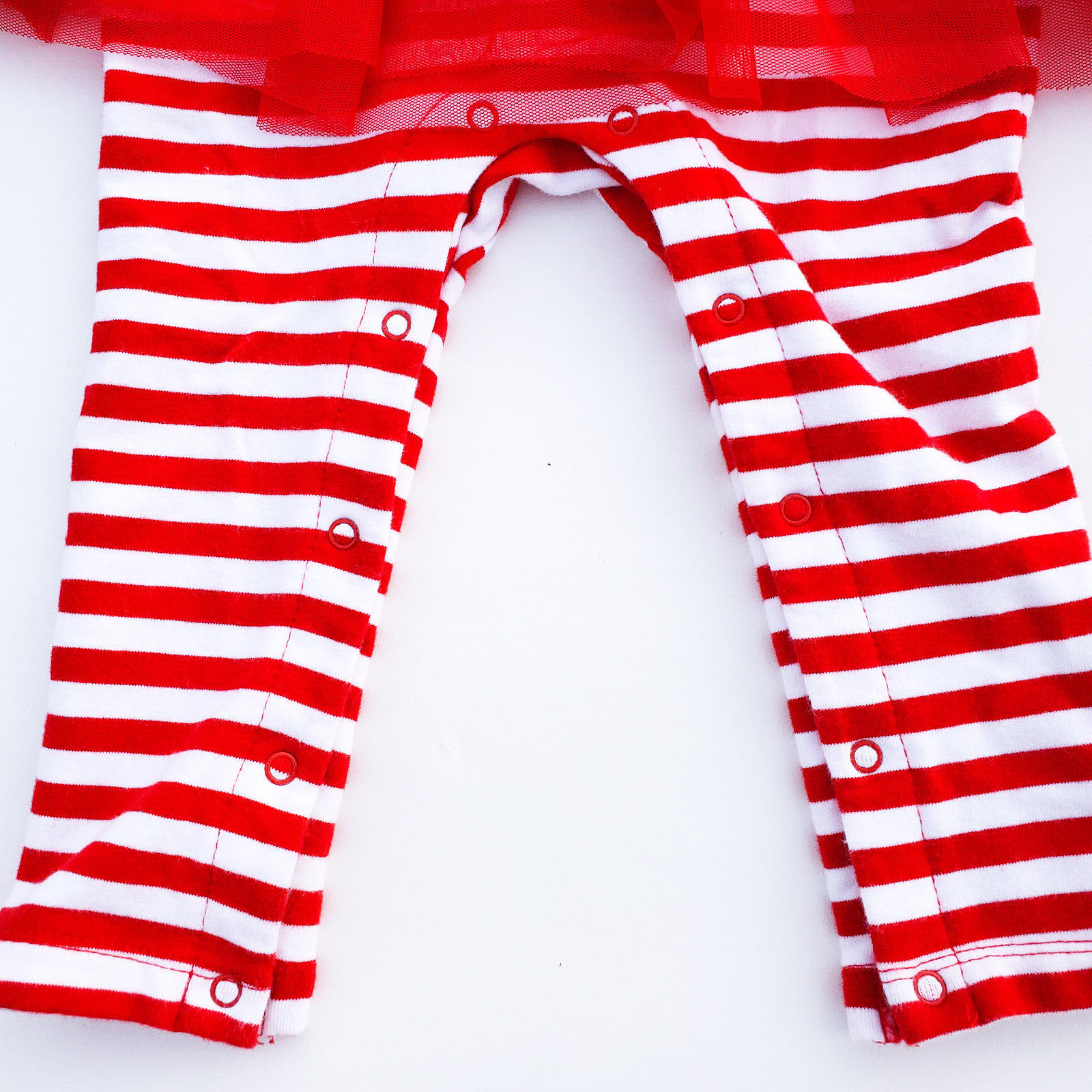 Cat & Jack Baby Girl 12M Christmas Red Stripes Tutu Outfit Santa Elf Hat Hood
