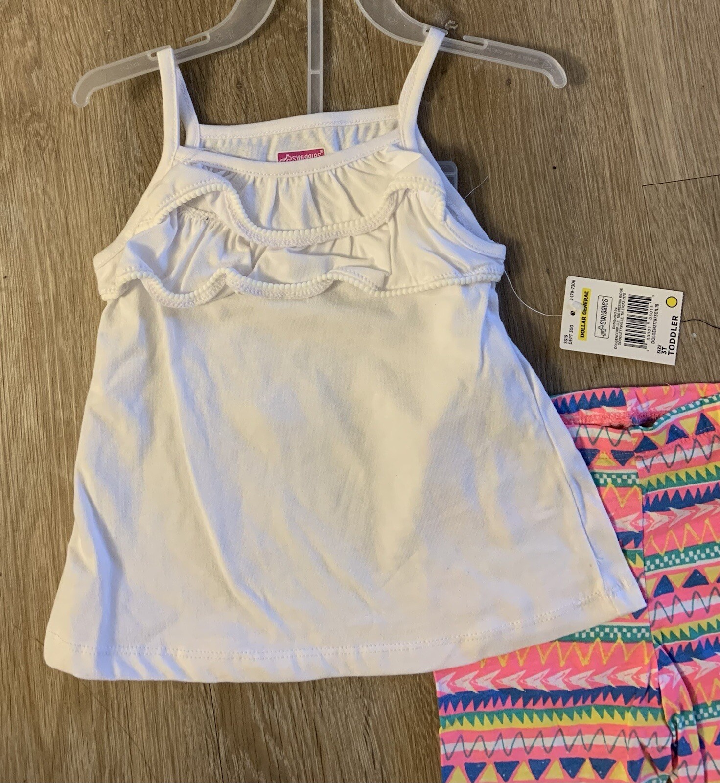 (NWT) Swiggles Girl’s Size 3T White & Bright Pink Tank 2Pc Casual Short Set