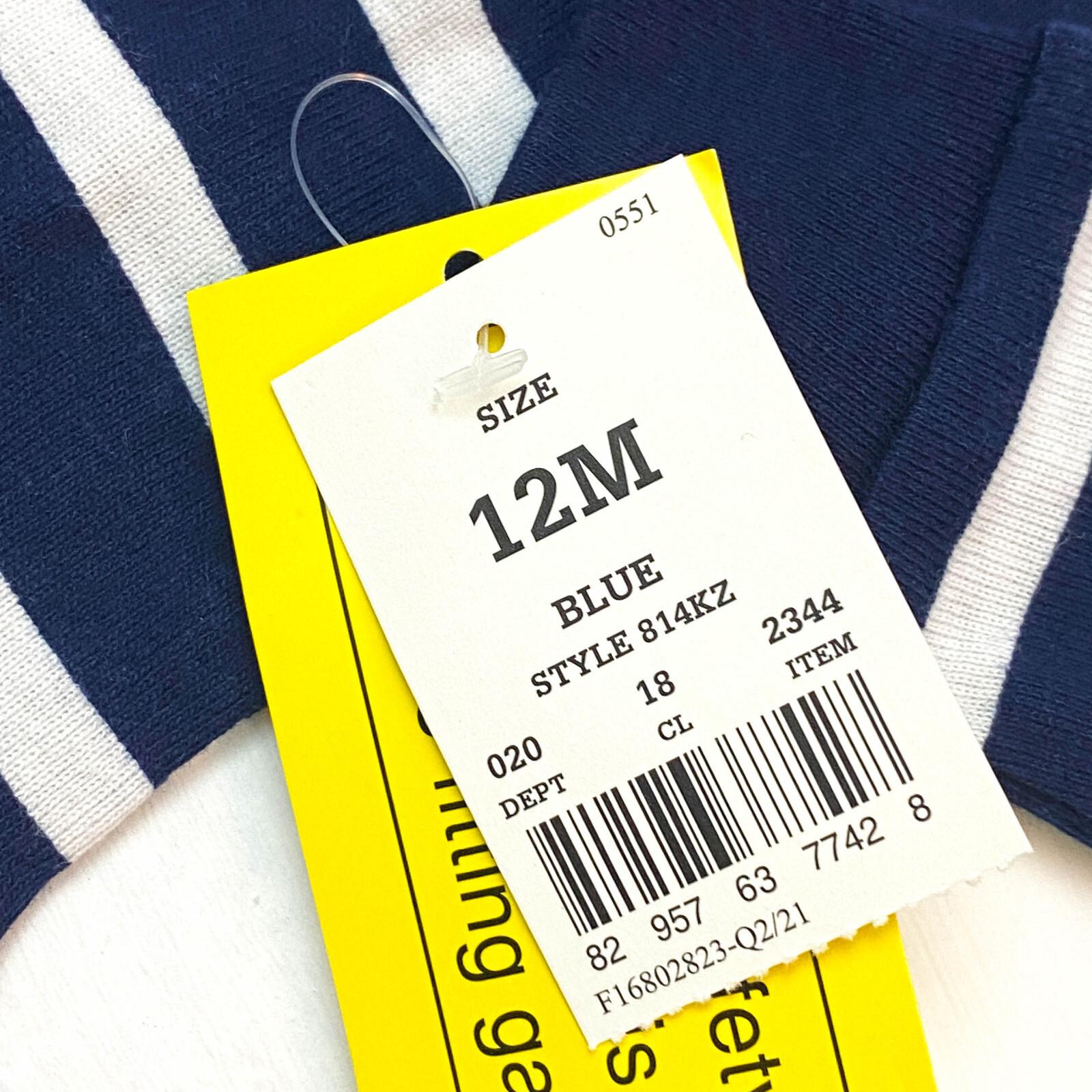 Target Baby Boy Size 12M Snug Fit PJ Set Long Sleeve Top & Bottom Striped Blue