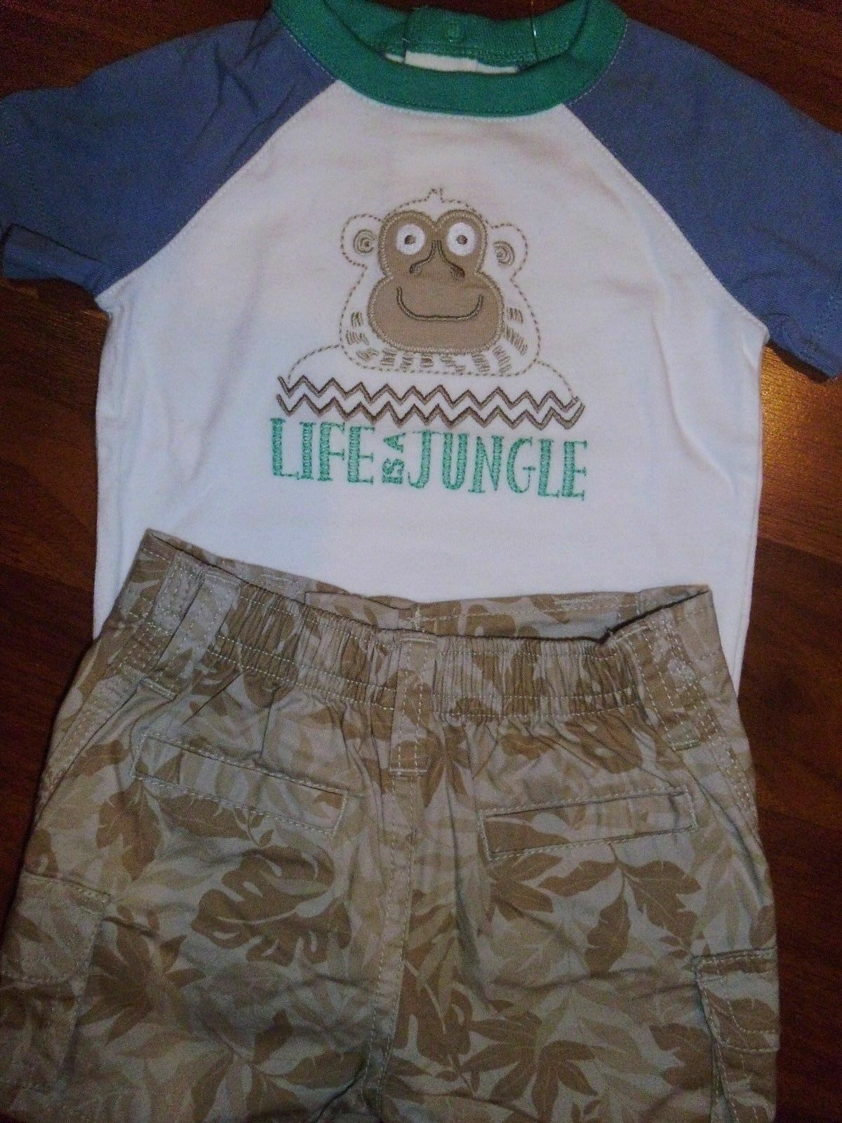 0 3 M Gymboree 2pc LIFE IS A JUNGLE Bodysuit Safari Shorts Baby Boy NWT