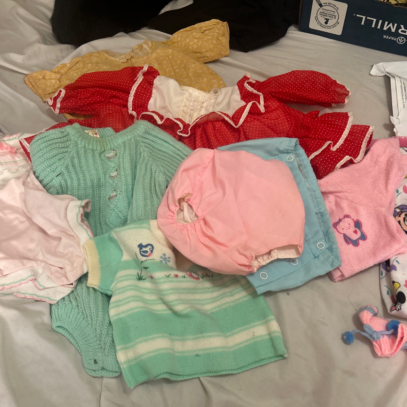 Vintage Baby Girl Clothing Lot Of 9
