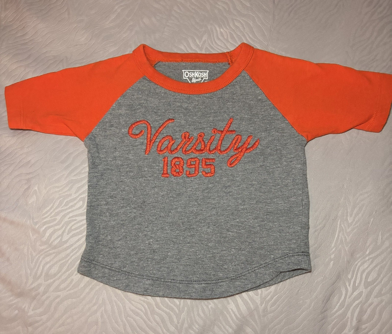 Varsity Kids Shirt 1895 Style Orange Oshkosh 9 Months