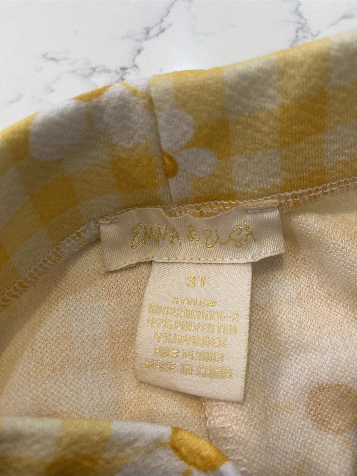 Emma & Elsa Girls 2 Piece Outfit 3T Yellow Shirt Pants Sunflowers Dressy Casual