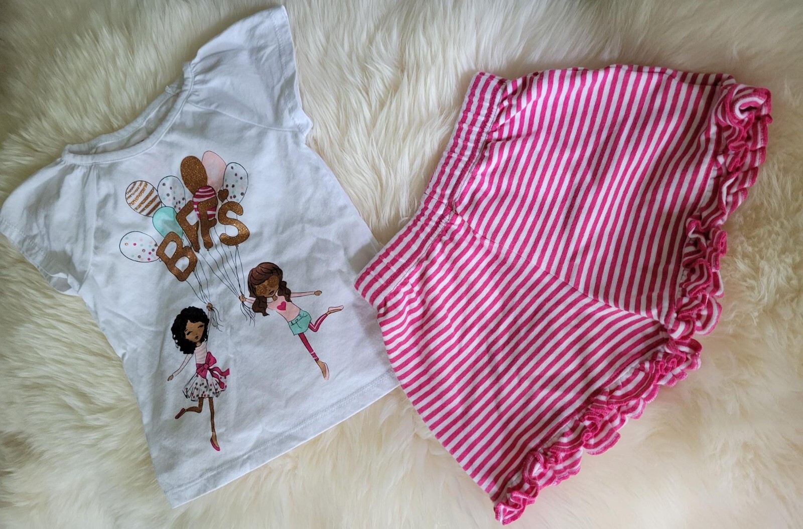 Baby Luigi Striped Ruffle Shorts Epic Threads Shirt Top Outfit Girls 2 Set 2t