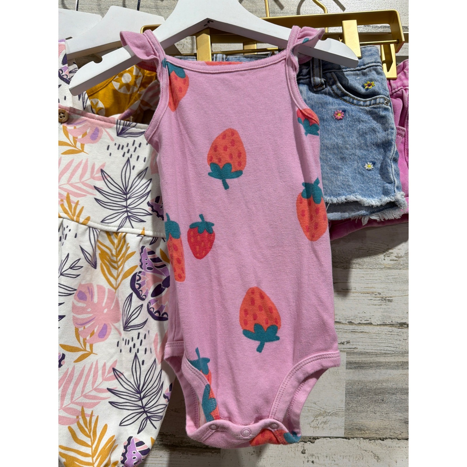 Tea Pekkle Carters Cat&Jack Girls 18-24M Summer Bundle Romper Shorts EUC