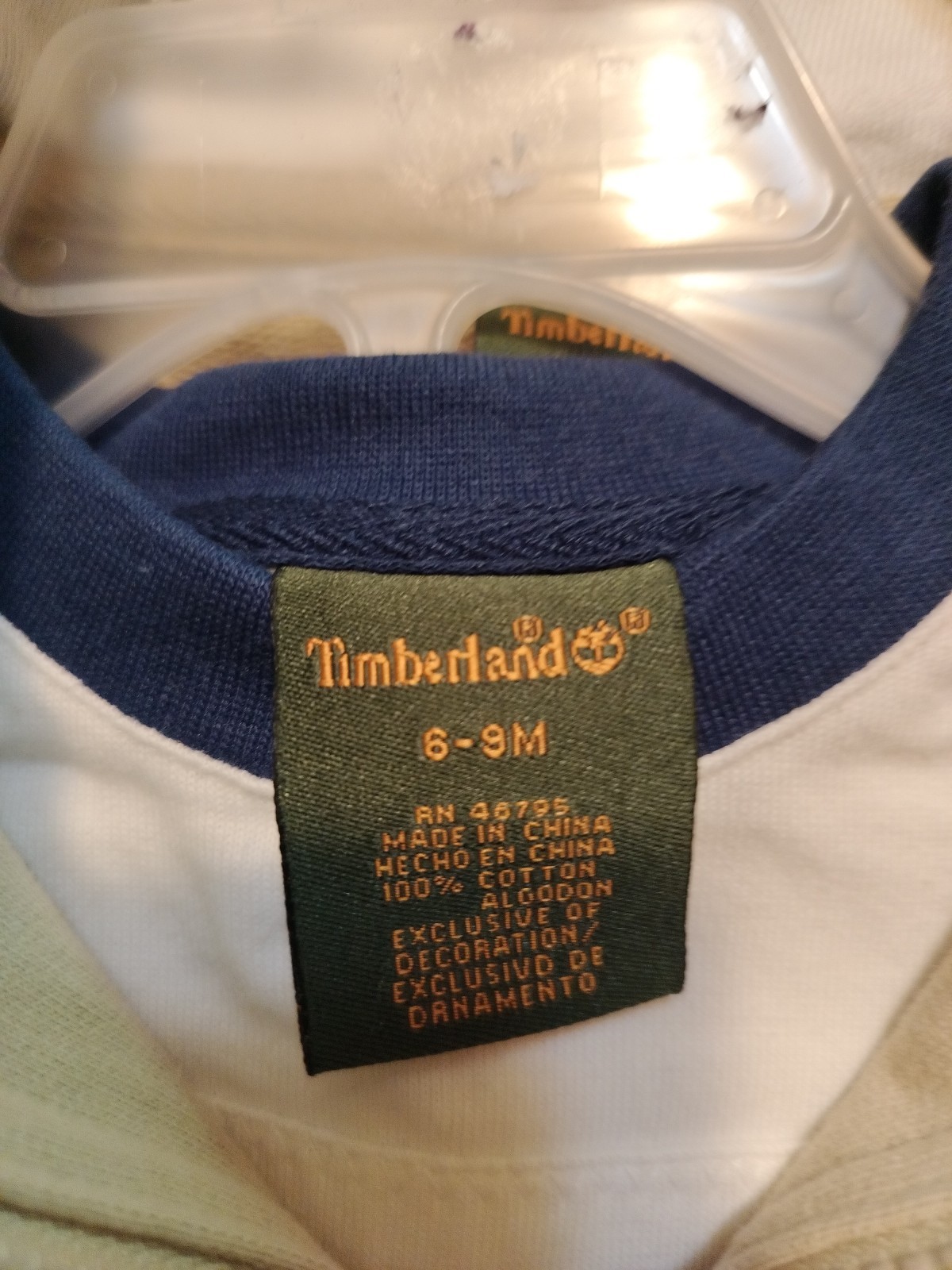 New Timberland Baby Boy Three Piece Set,Size 6-9 Months Beige White Navy.