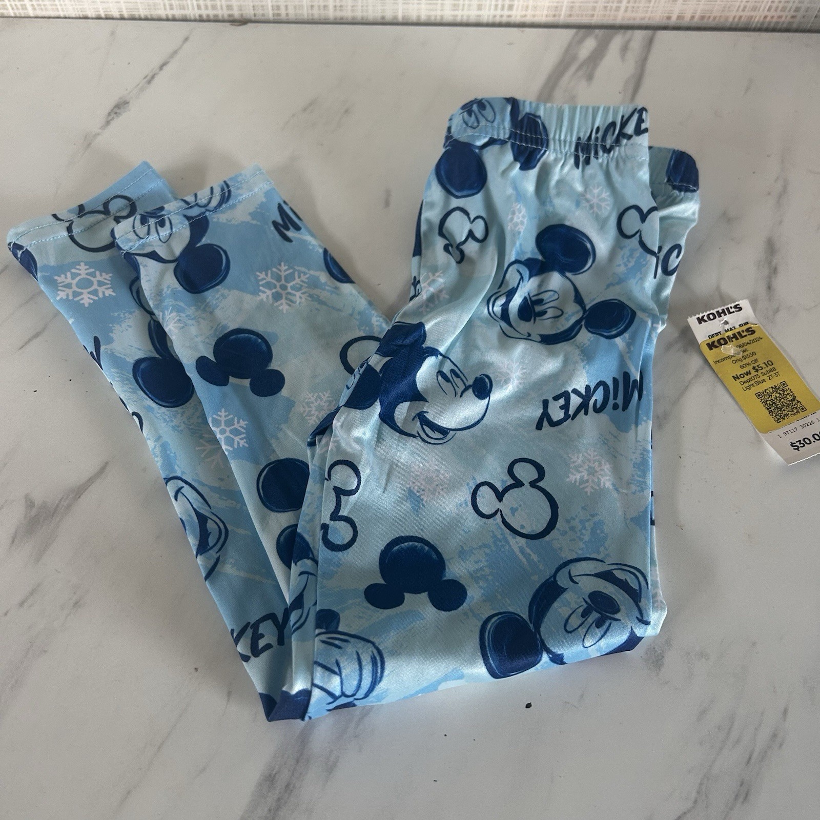 Cuddl Duds Mickey Mouse Pants ONLY Toddler Boys Size 2T 3T Blue Disney New! BxAA