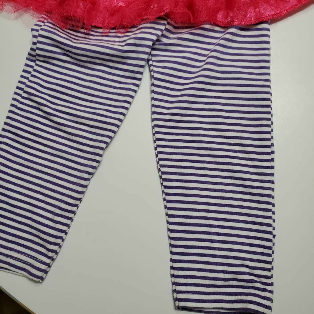 DDG Darlings Girls Top And Tutu Leggings Pink Polka Dot Ladybug 2 Piece 24 M