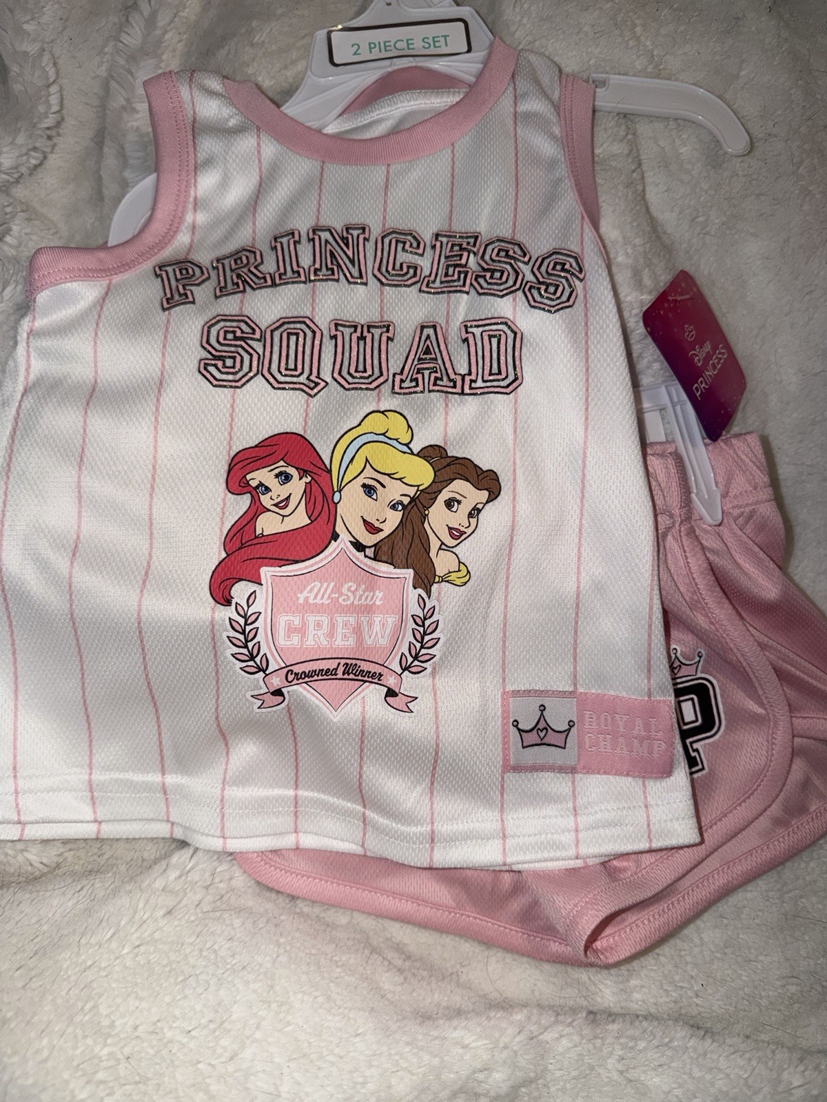 Girls Disney Princess 3t Jersey Short Set NWT