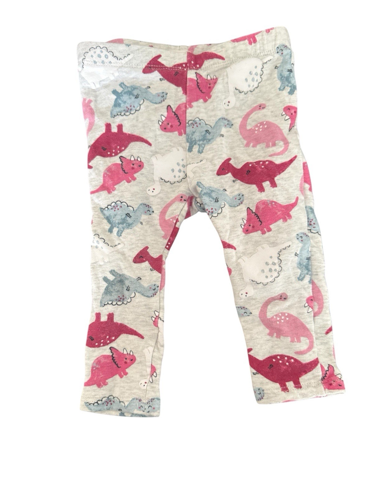 H&M infant 2 Piece pink and grey Dinosaur Sweat Suit Size 6-9 Months