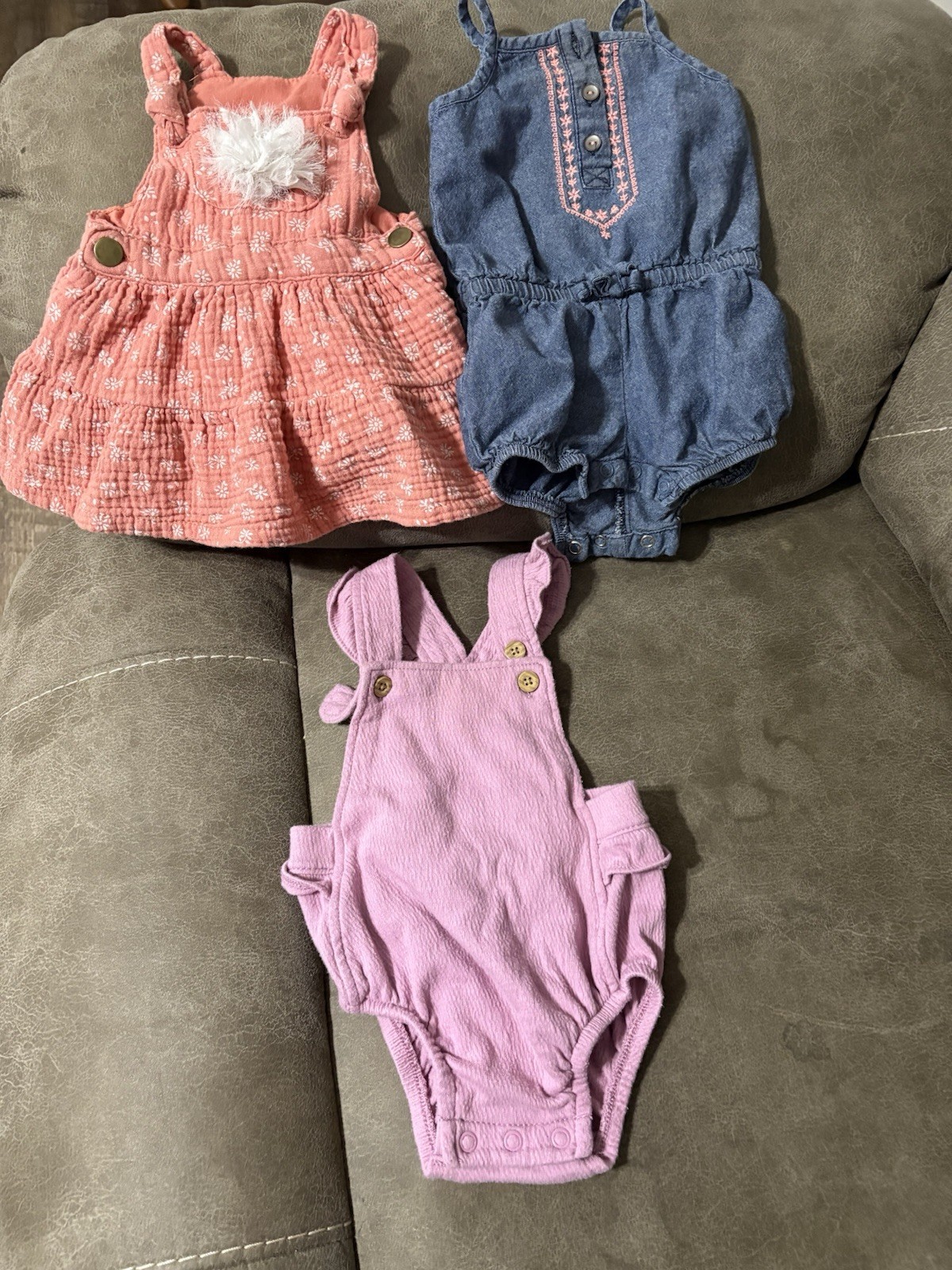 Baby Girls 3pc Assorted Styles And Colors 0-3 Months