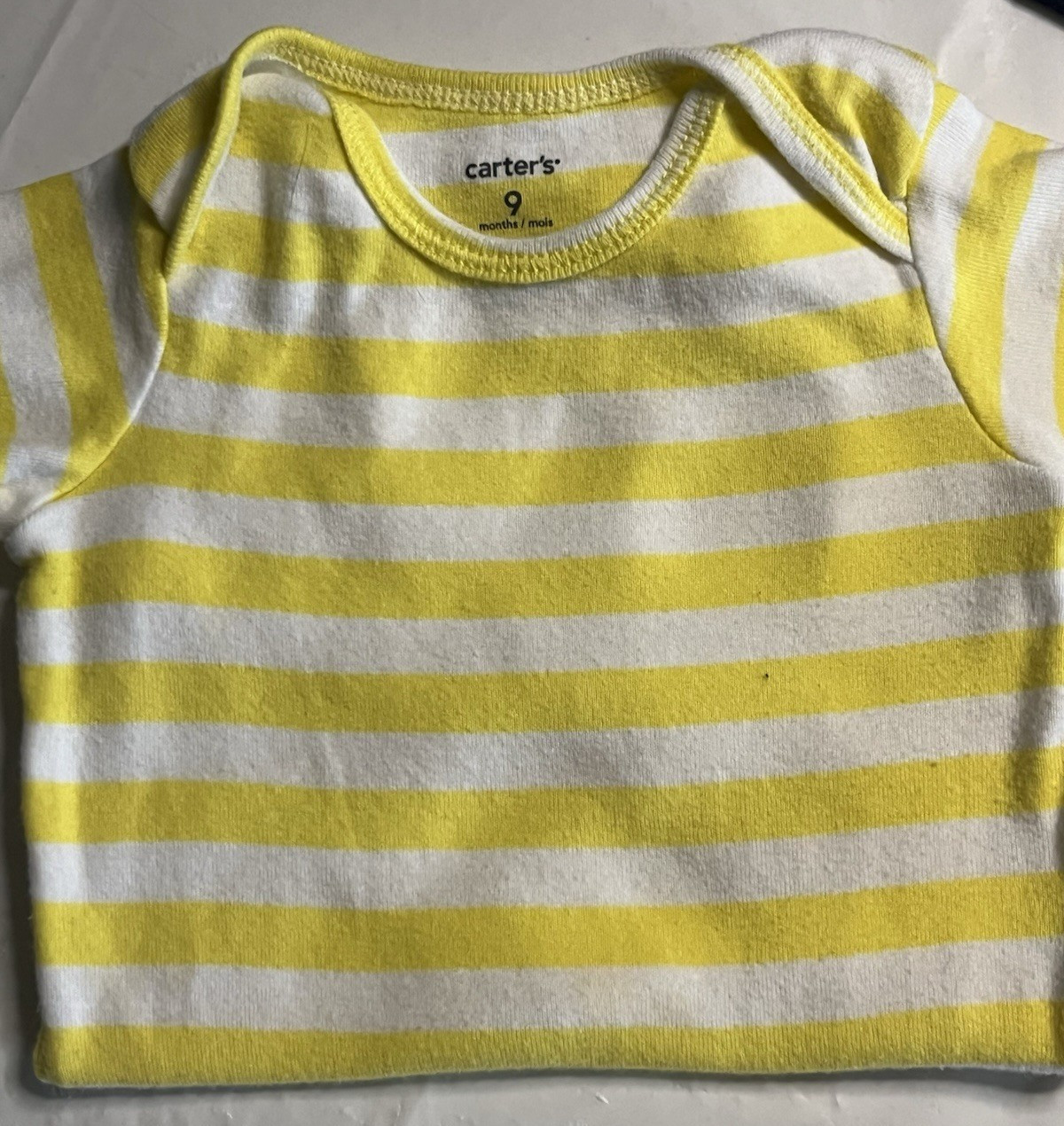 Carters Boys Lot Of 4 Shirts & 2 Rompers=6 Total-Size 9 Months-Bin110