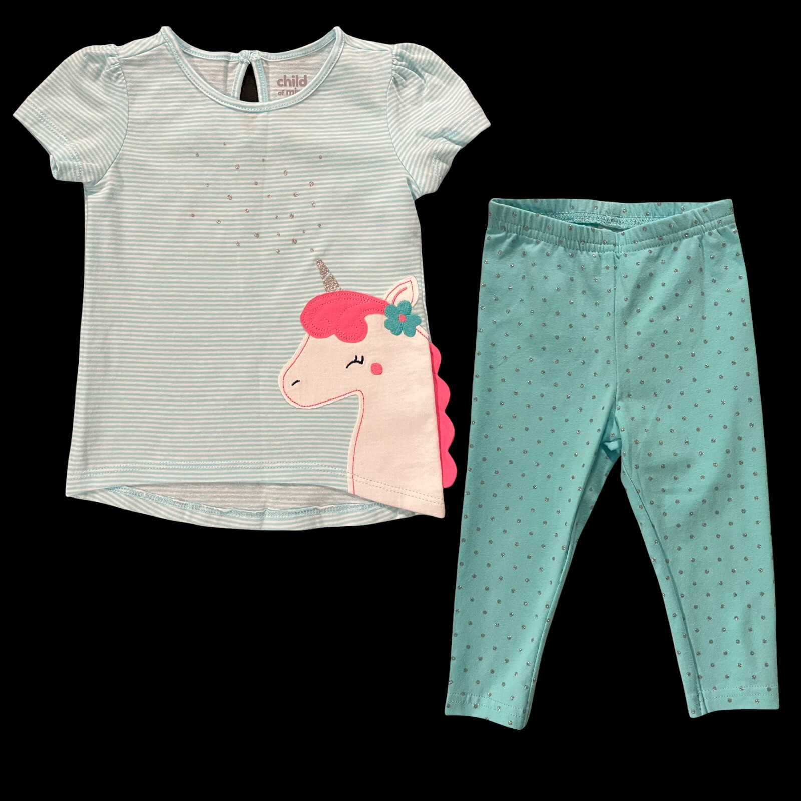 Child of Mine by Carter’s Baby Girl’s Unicorn T-Shirt & Leggings Outfit Set 12M