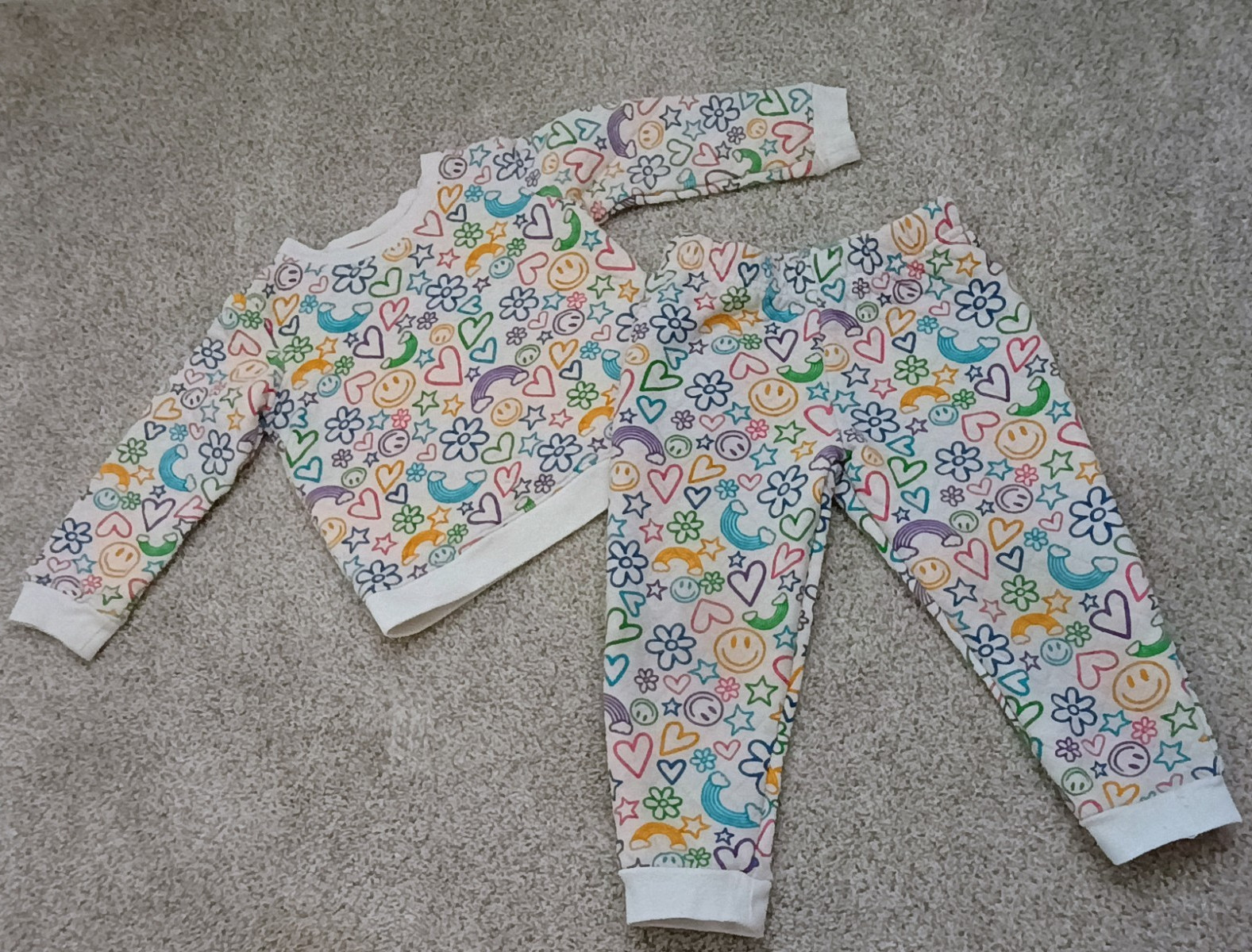 Kidgets Girls 3T 2pc Sweatshirt & Pants Set Graphic Print Multicolor Knit