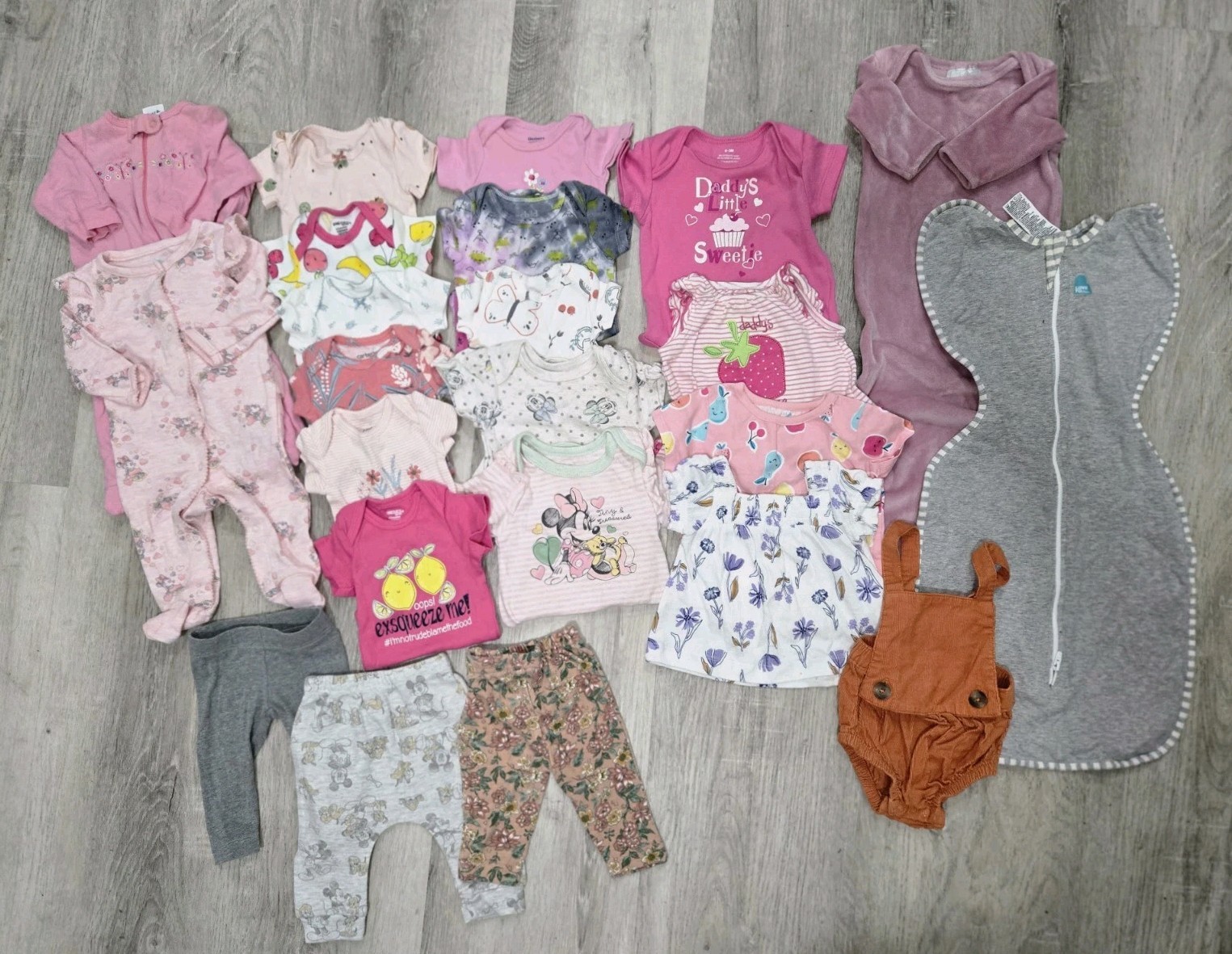 Baby Girl/Infant 0-3 month Spring/Summer Lot, Disney, Gerber, Carter – 23 Pcs