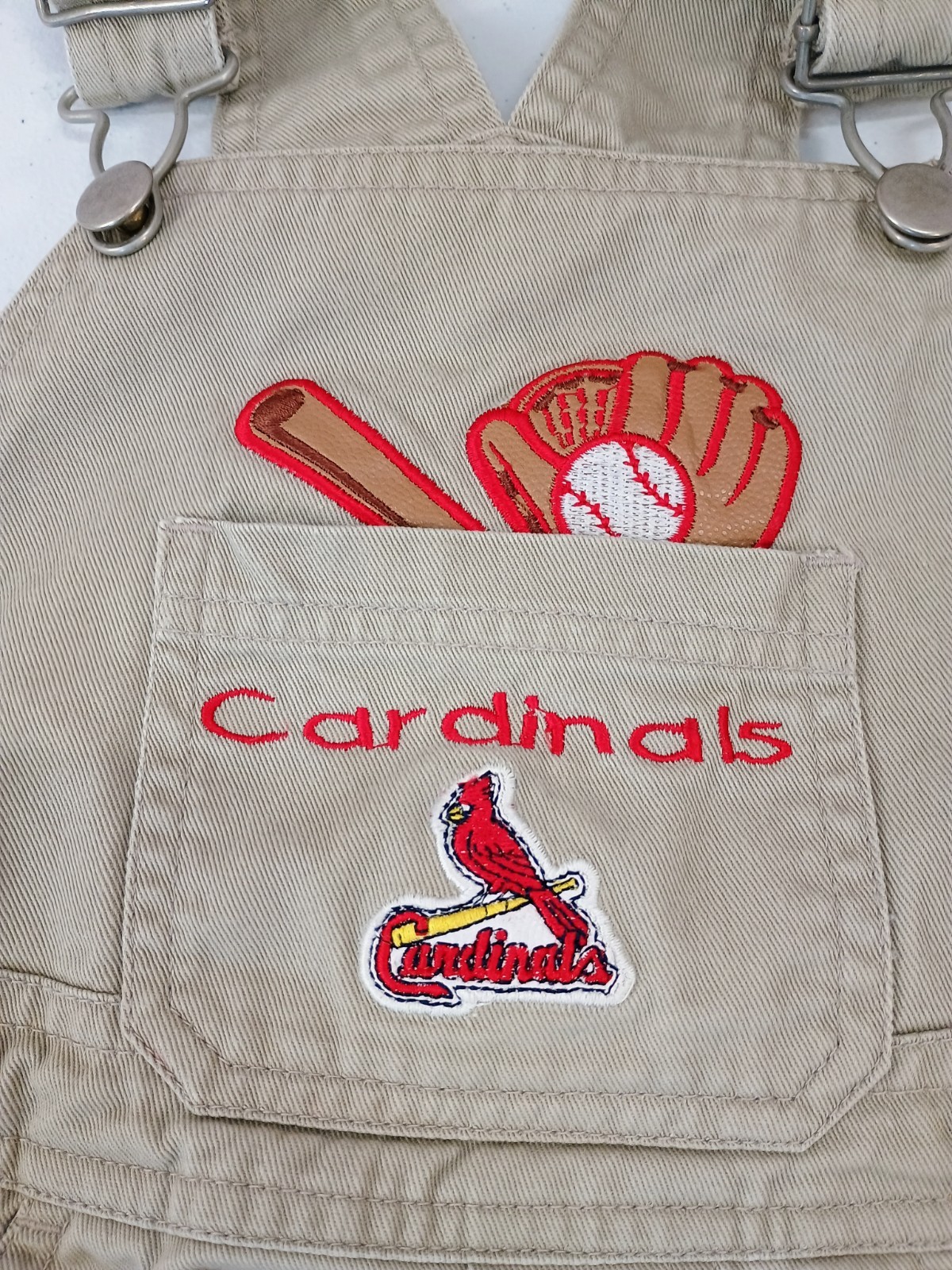 St Louis Cardinals Infant Size 24 Months Custom Embroidered Overall Khaki Color