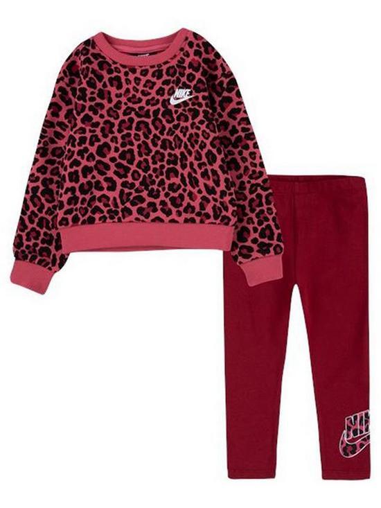 Nike Fleece Crew & Legging Set 16I278-ROM MSRP $44 Holiday SALE!! NEW with TAGS