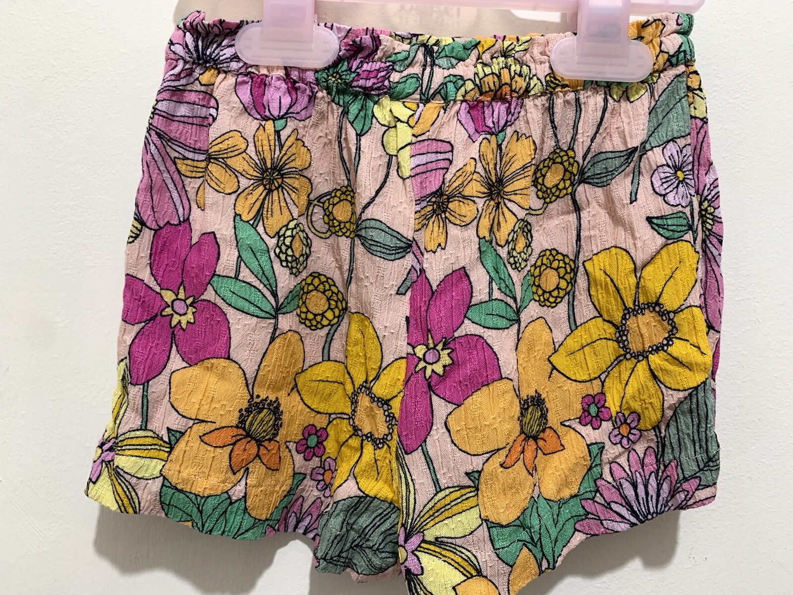Cute Baby Girls Next Pink Floral Textured Top & Shorts 2 Piece Outfit 3-6m🌸