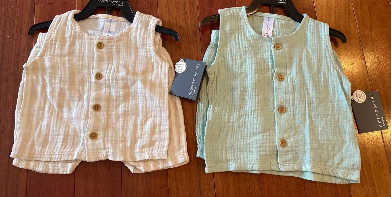 Modern Moments by Gerber Baby Boy Top and Short Outfit Sets Lot Of 2 Size 18M