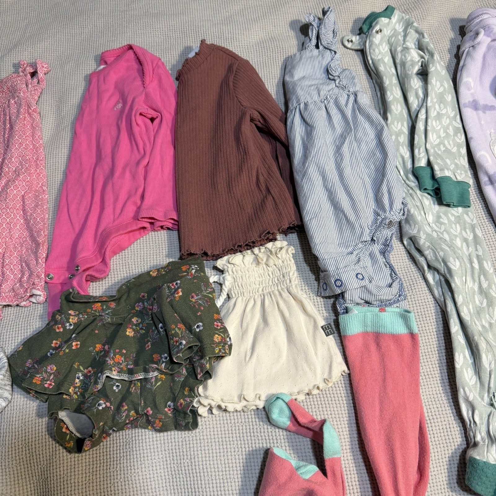 Baby Girl 12-18 Months Outfits Clothes Lot Of 12 Fleece Sleepers Mixed Brands