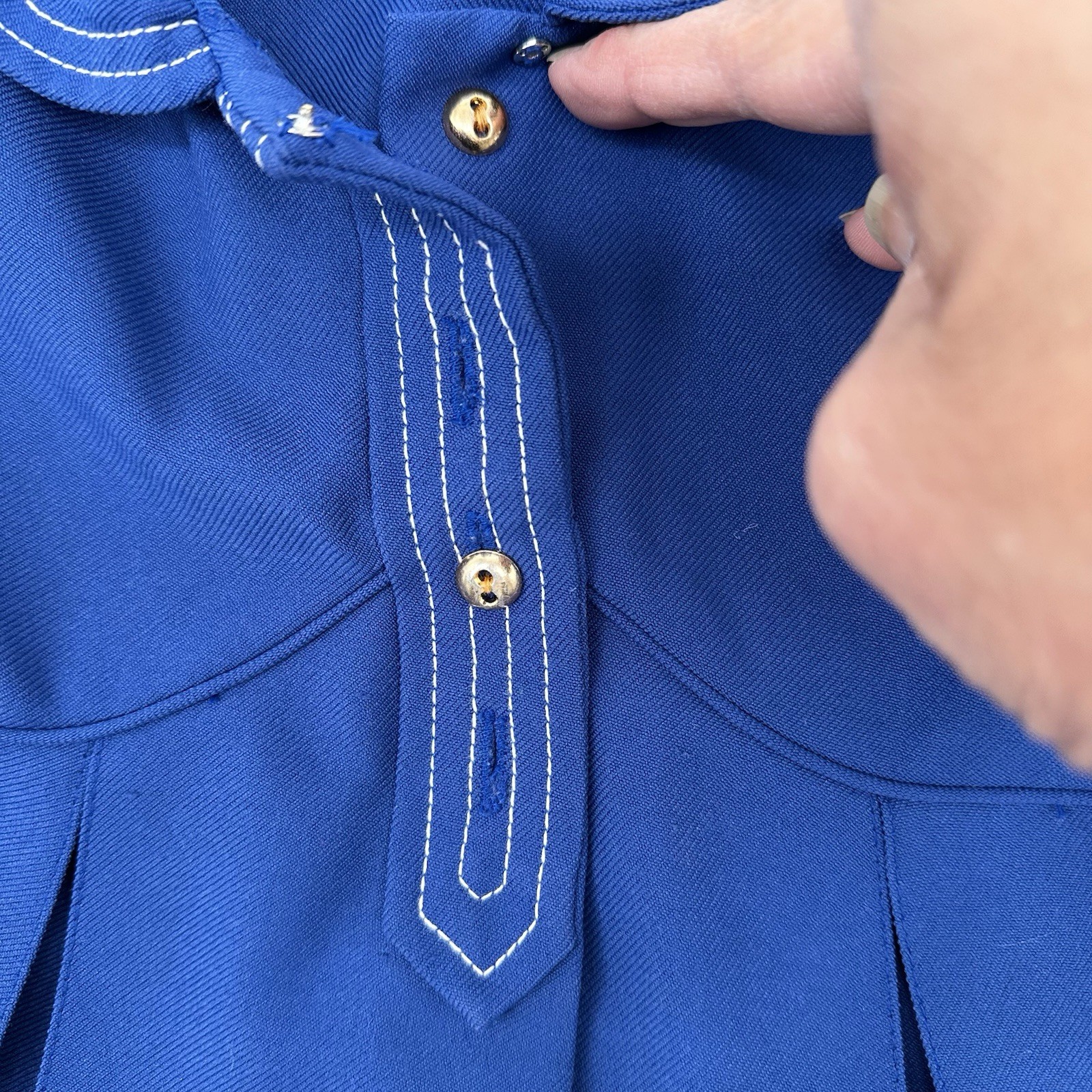 Girls 2 Pc Navy And White Dress And Jacket Size 4T Vintage M3 1970s