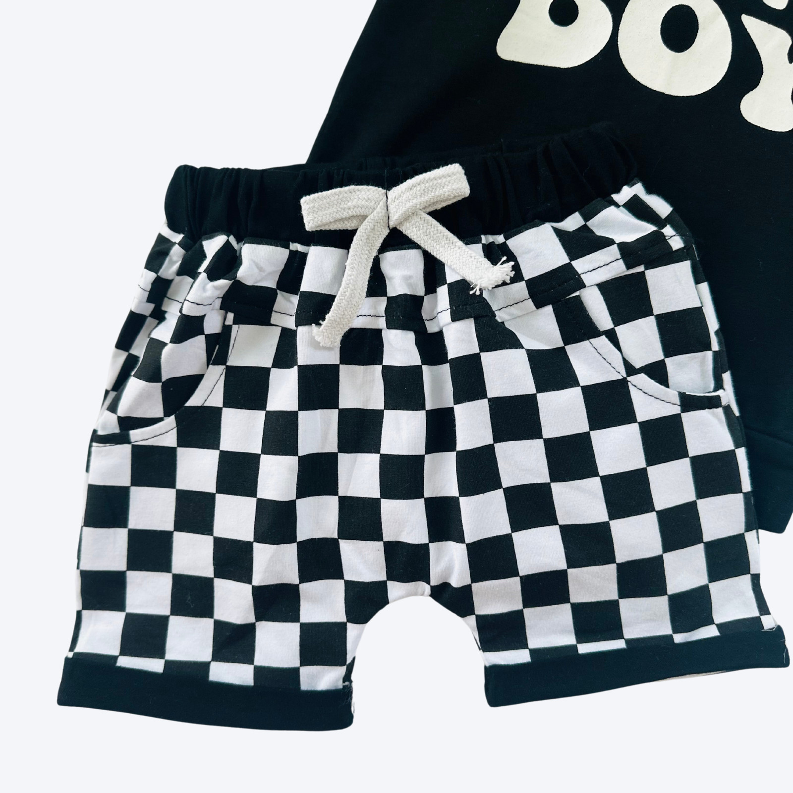 Baby Toddler Boy Mama’s Boy Hooded Short Set Black
