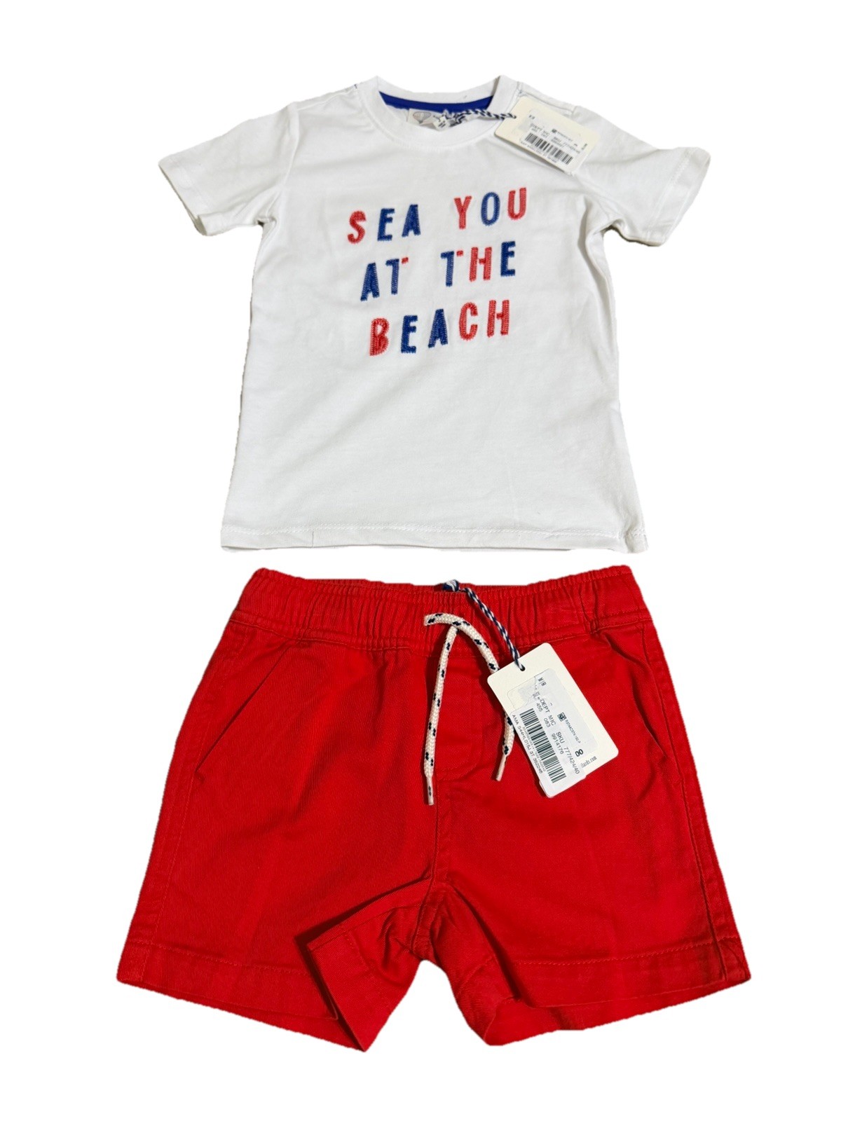 Adventure Wear 360 Boy Toddler Size 3T T-shirt And Short Set White Red Blue