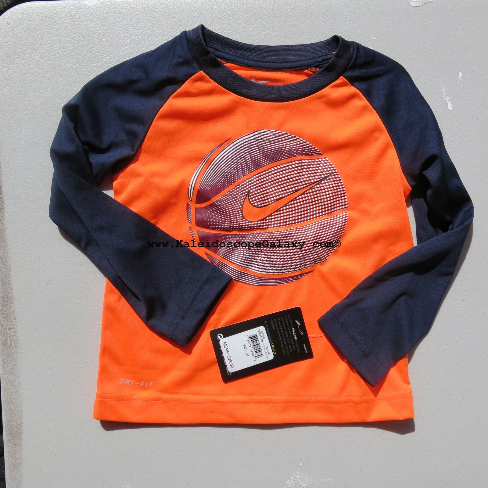 Nike Boys 3T Winter Dri-fit Track Pants Joggers & Dri-fit Top Blue Orange