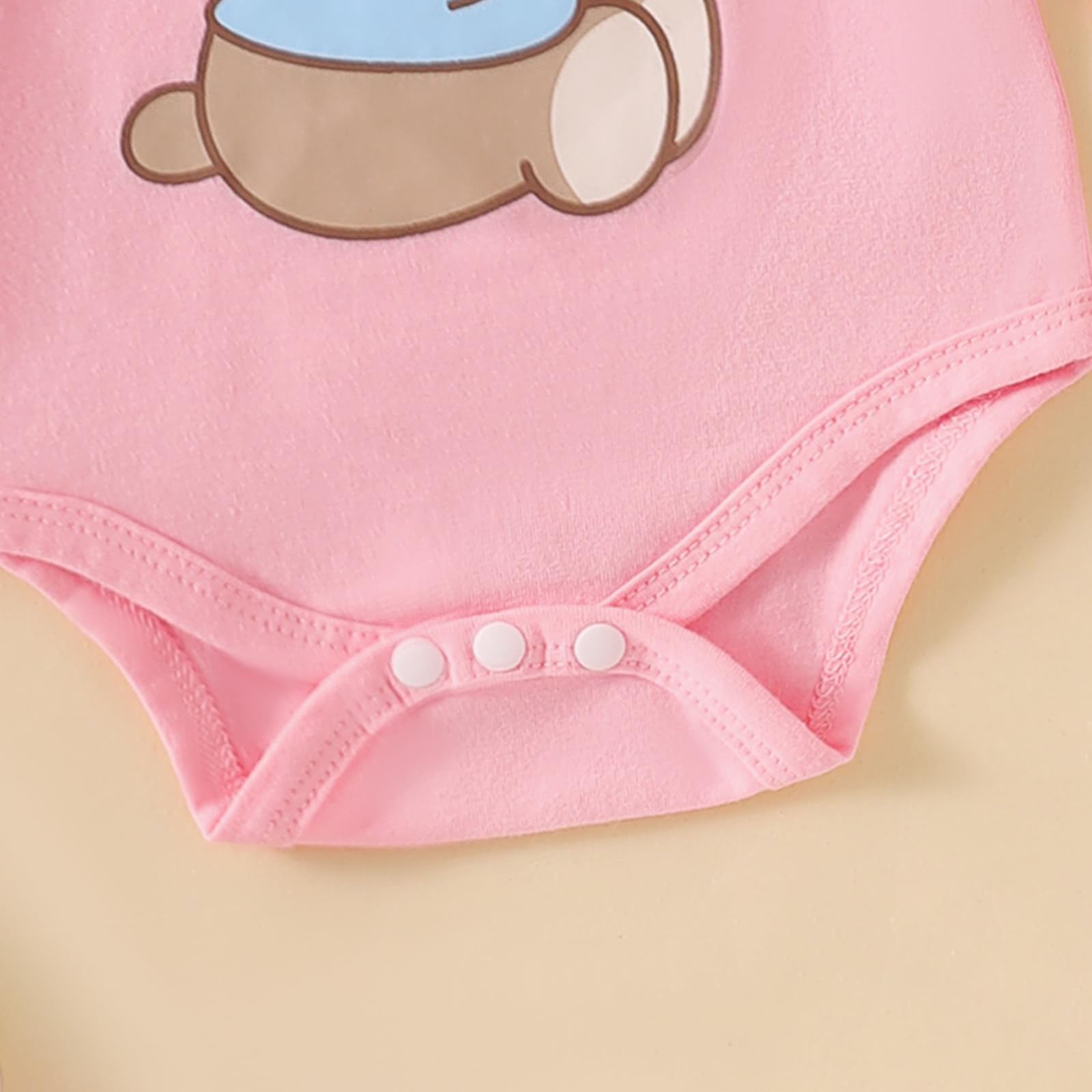 Ursobutegl Newborn Infant Baby Girl Outfits Ruffle Bear Long 0-3 Months, Pink