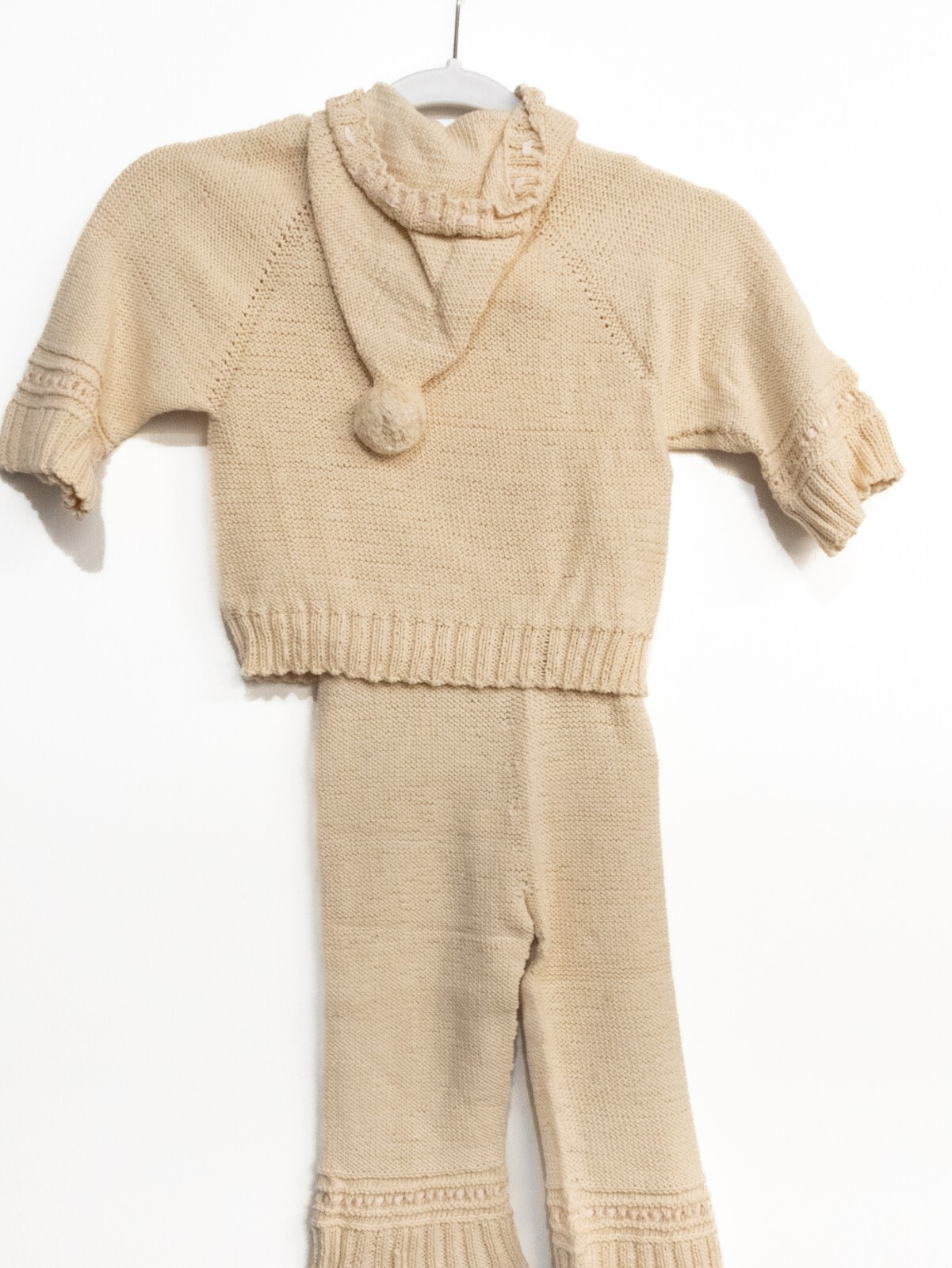 Empress Baby Girls Ivory Cotton Sweater & Pants Solid Tight Knit Outfit 3T