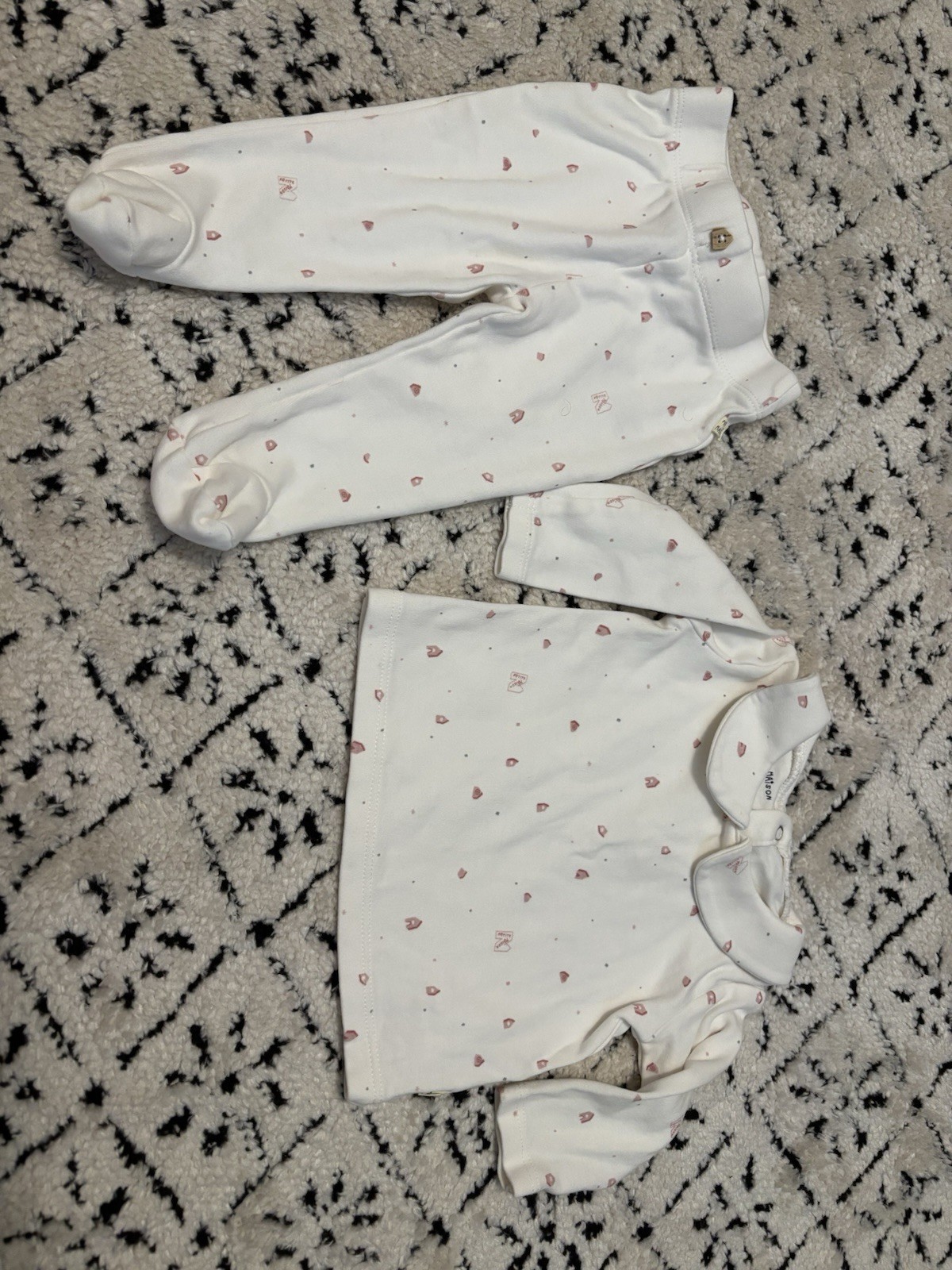 Petite Maison x Nomo 2-Piece Cotton Heart Outfit Set 3M Top & Pants