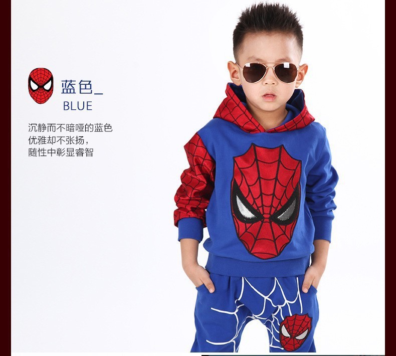 2PCS Toddler Baby Boys Spiderman Outfits coat jacket +Pants Casual Clothing set