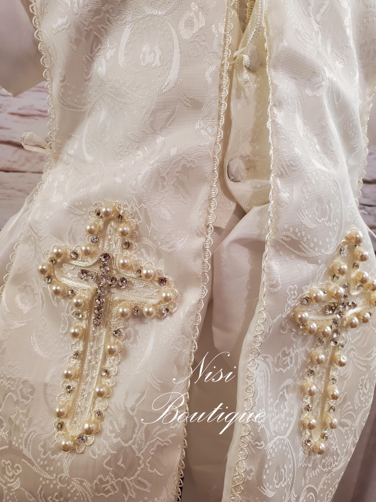 Baby Boy Christening Outfit, Blessing or Baptism Outfit, Color Ivory 5 Pieces