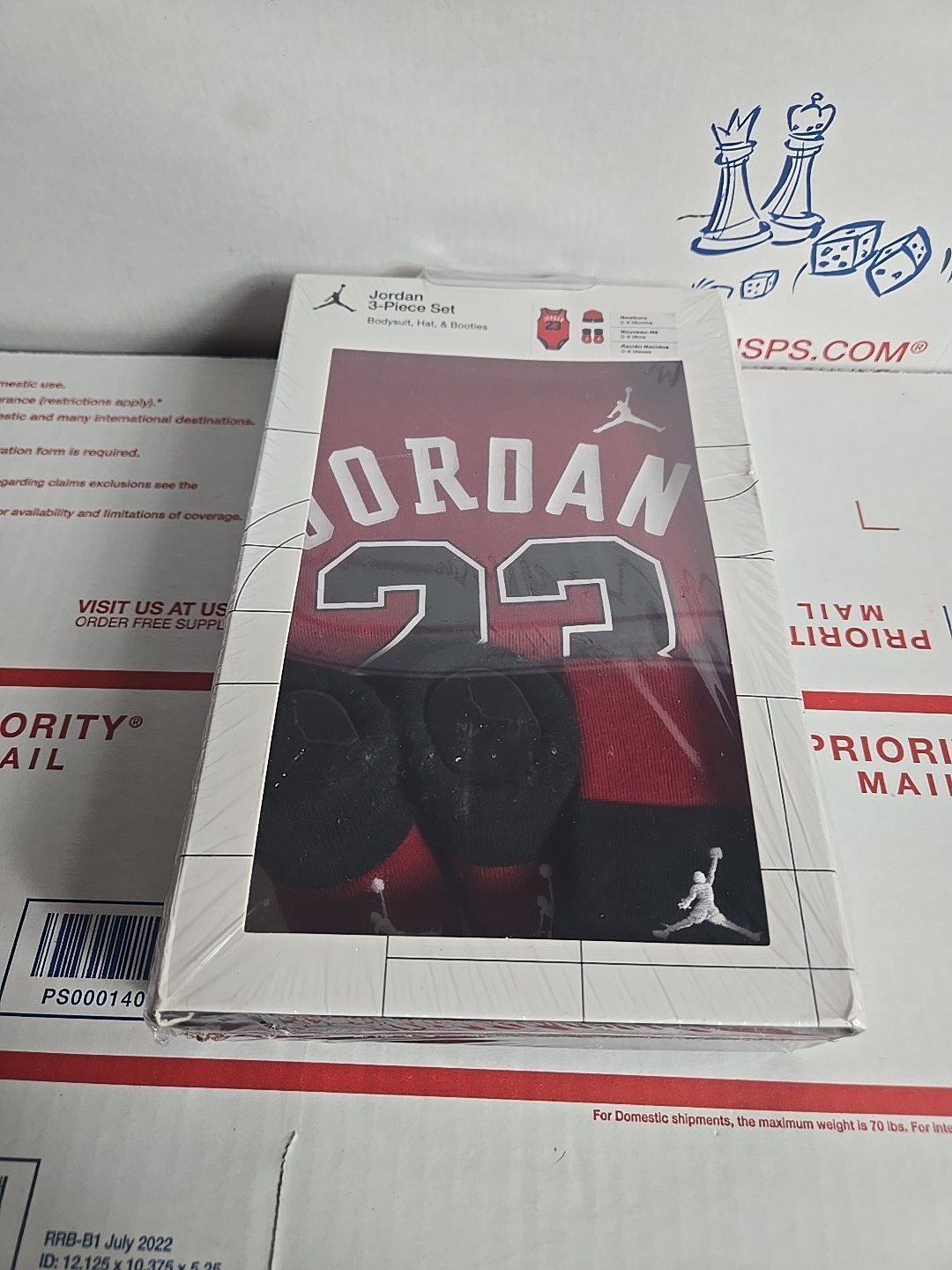 Jordan Jumpman 23 Baby Infant 0-6 Months Bodysuit Beanie Bootie 3 Piece Set NIB