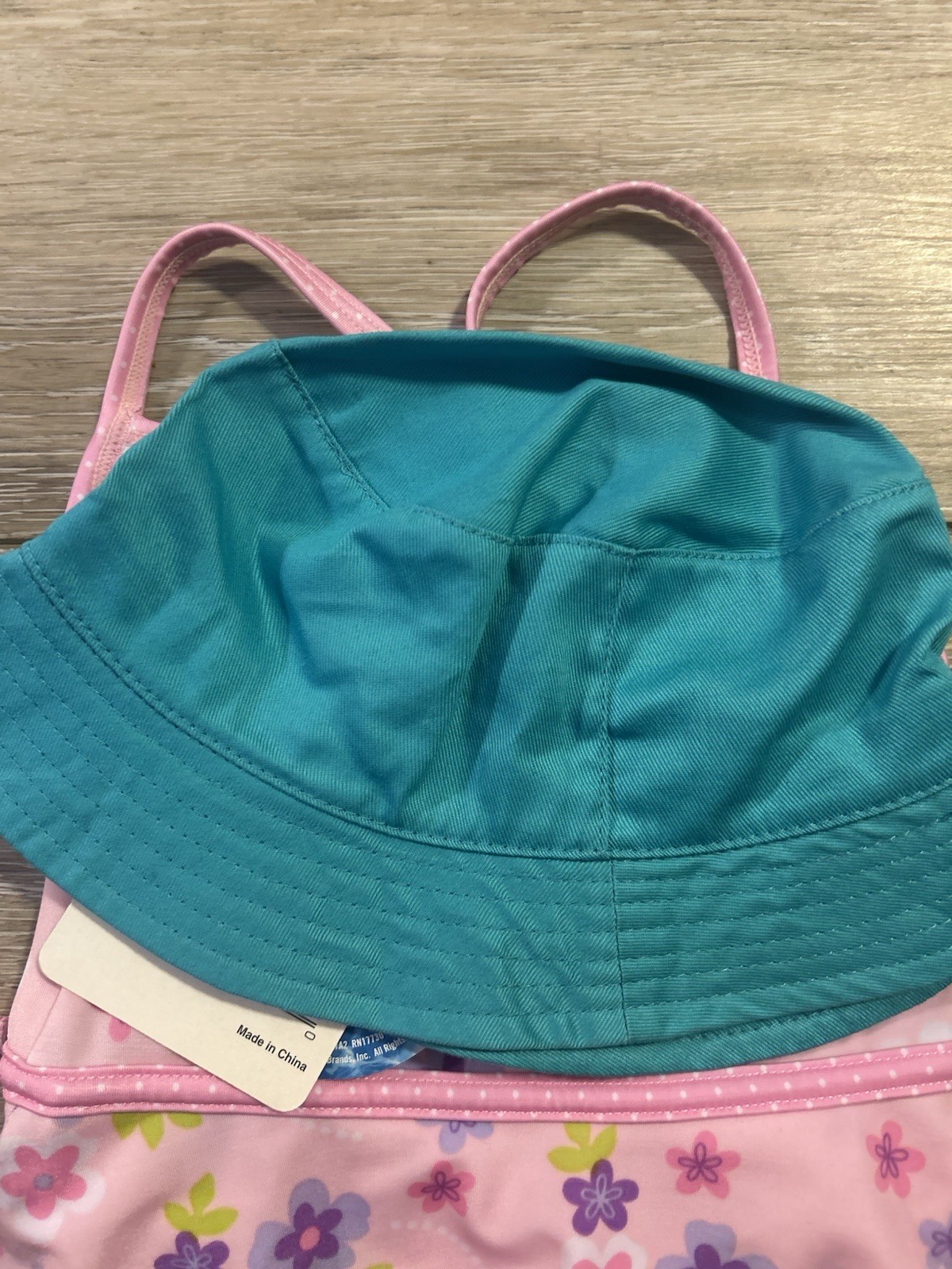 12 Month Little Girl Swimsuit and Bucket Hat Bundle