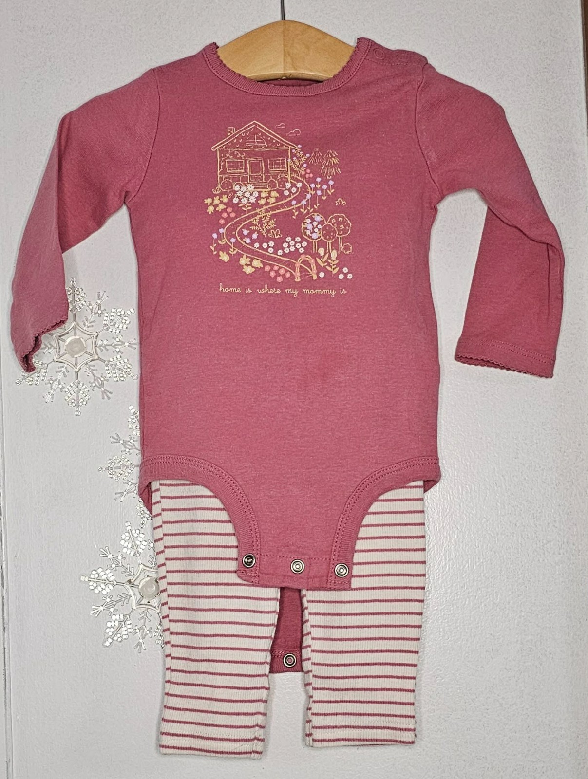 Carter’s ‘Home is where’ Bodysuit with Matching Pants, Snap Shoulder Snap Crotch