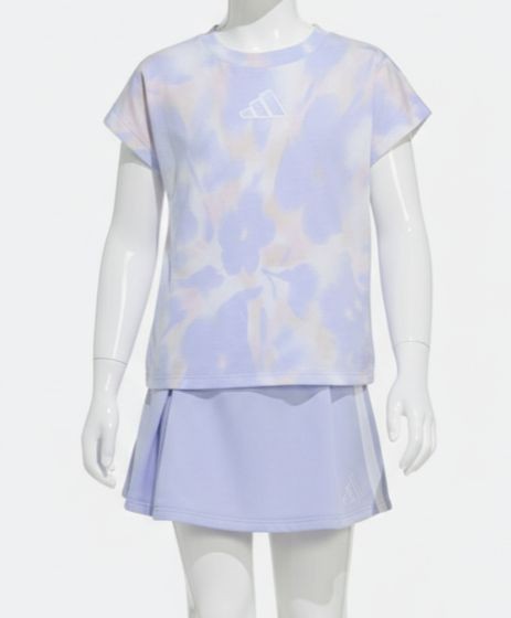 Adidas Baby Girl Purple Printed T-Shirt & French Terry Skort Set Size 2T