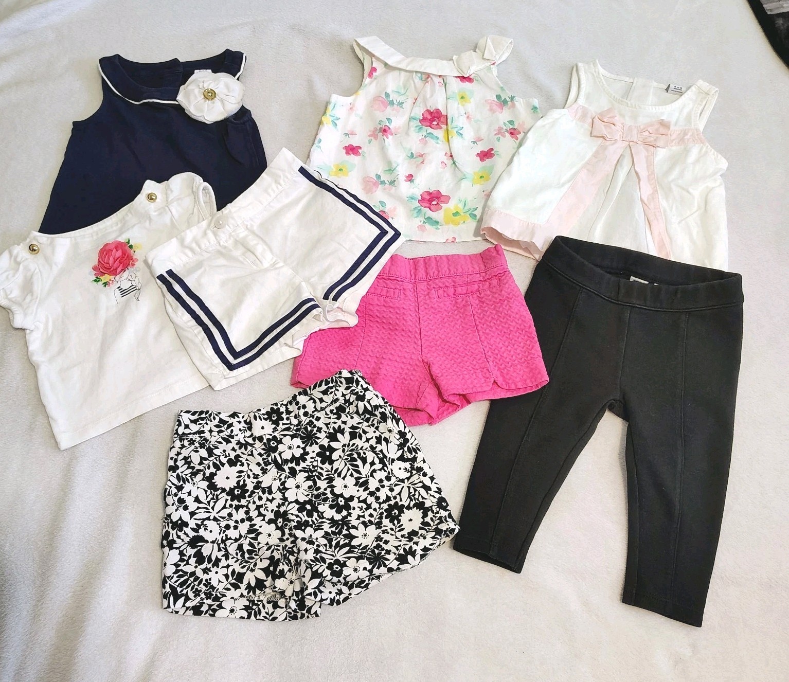 Janie And Jack Size 6 12 Months Girls Lot Nautical Pink Tops Shorts Leggings